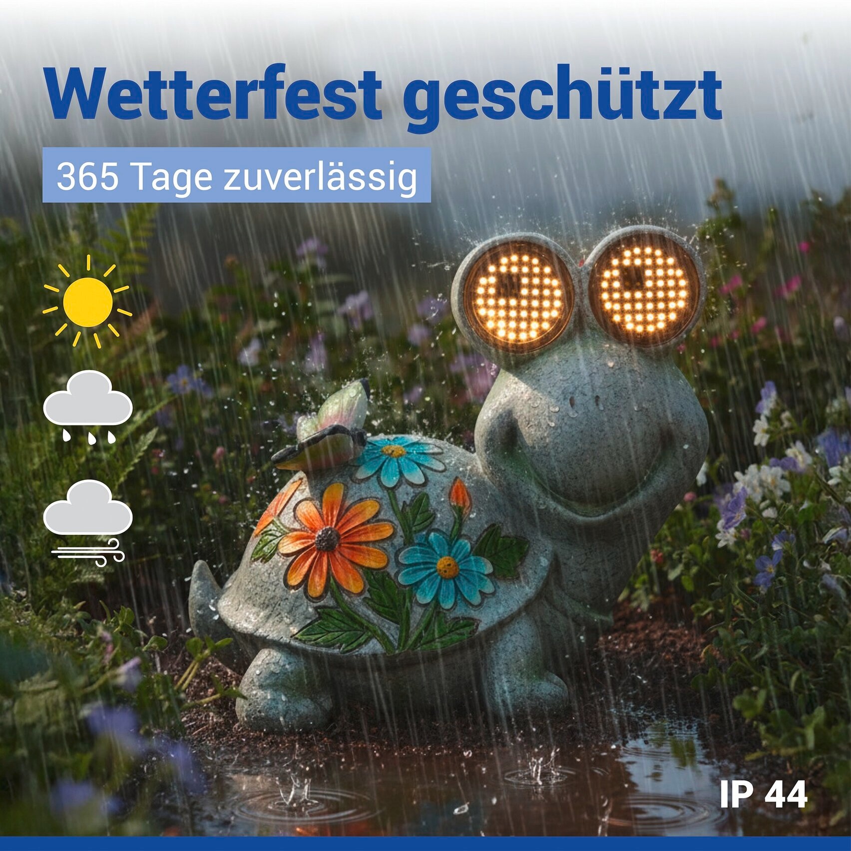 Maximex LED Dekofigur »Modell Blinky Eyes Schildkröte« Warmweiß solarbetriebene Gartenfigur mit leuchtenden Augen, für Garten & Balkon