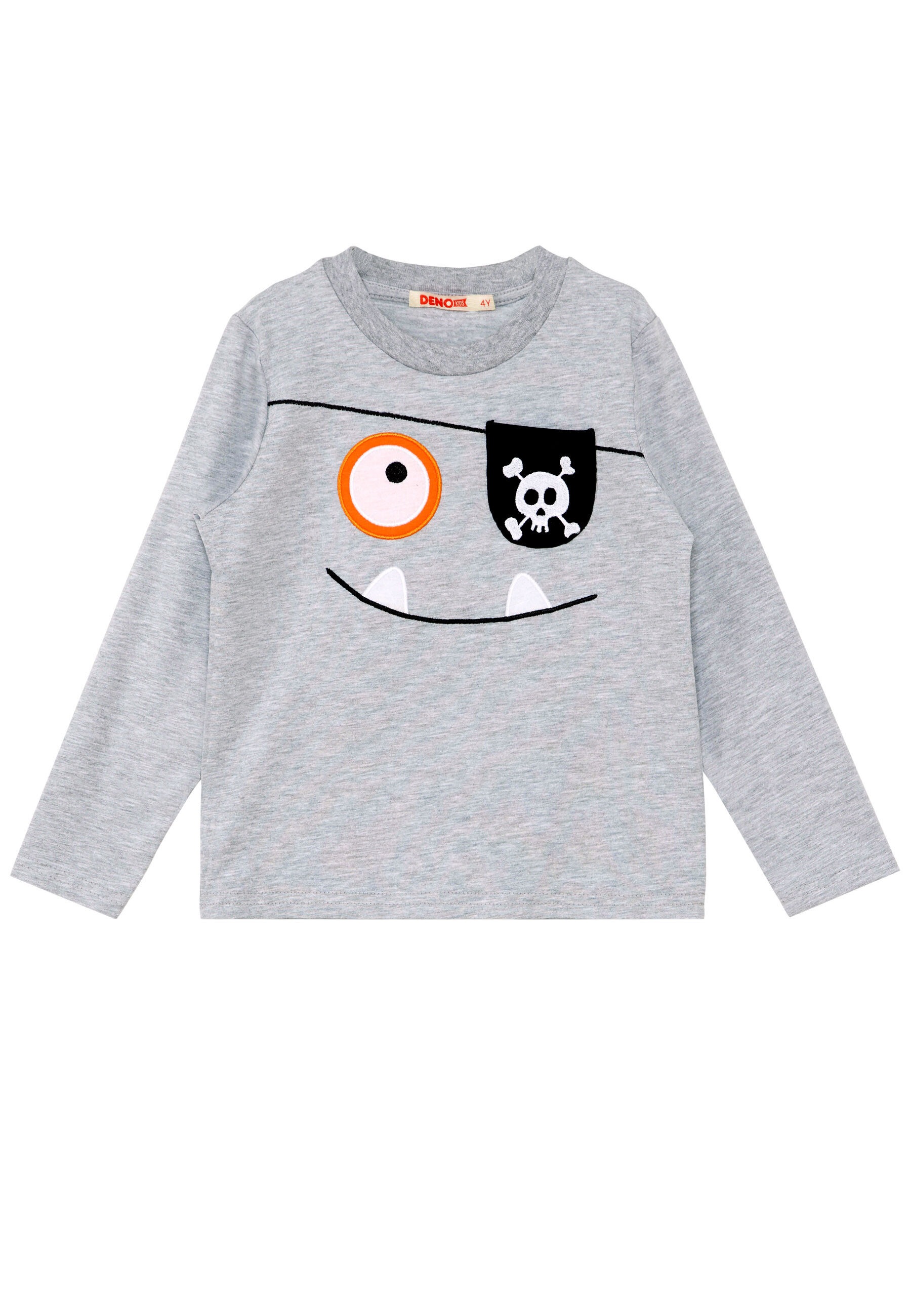 Denokids Hausanzug »Happy Pirate«, (2 tlg.), mit Piratengesicht-Applikation