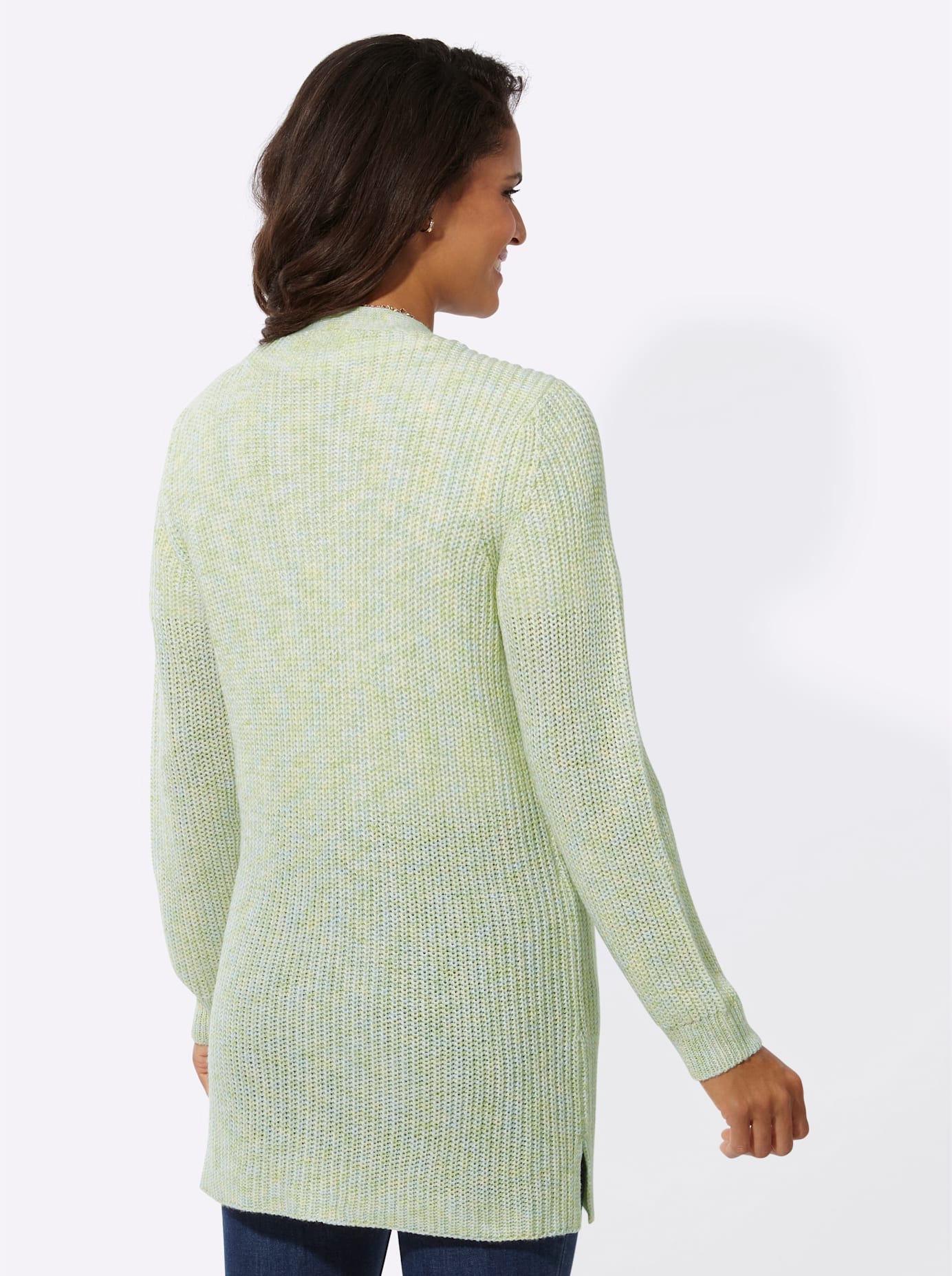 Cardigan CASUAL LOOKS, Damen, Gr. 42, grün (reseda, hellblau), 100% Polyacryl, gemustert, mehrfarbig, Strickjacken 2
