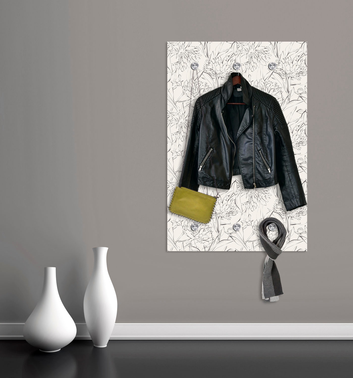 queence Garderobenleiste "Blumen" mit 6 Haken, 80 x 120 cm günstig online kaufen