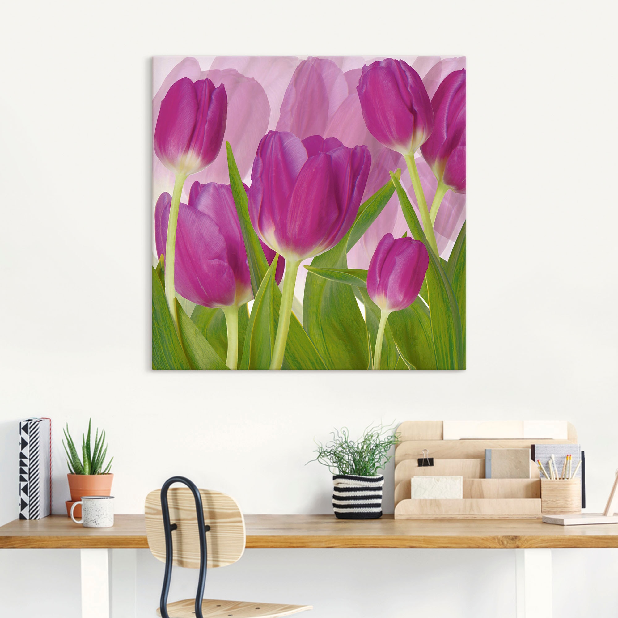 Artland Wandbild »Tulpenfeld lila« Blumen 1 Stk. tlg. als Alubild, Leinwandbild in verschied. Größen
