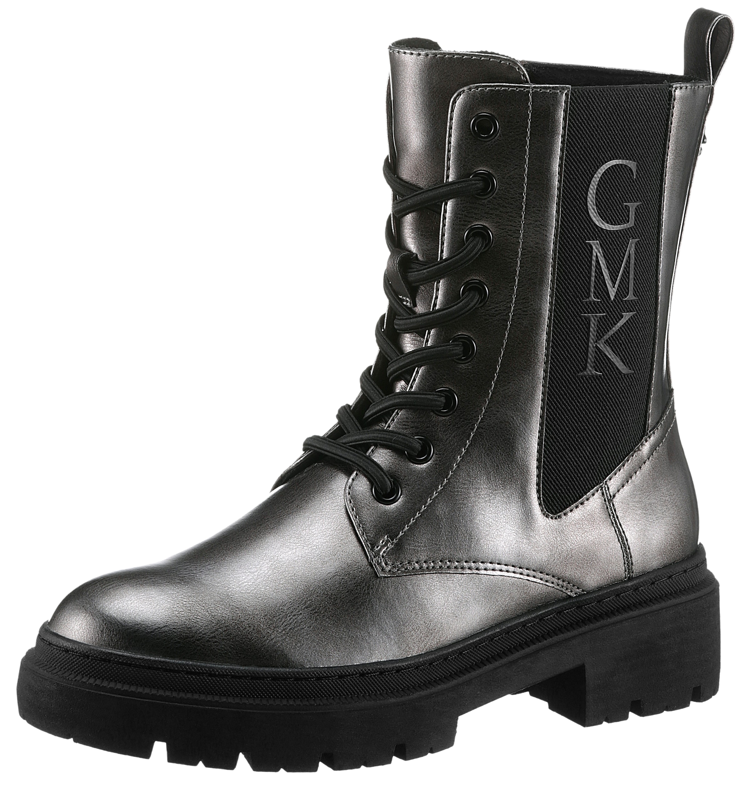 MARCO TOZZI by GMK Schnürboots "RILLO", Blockabsatz, Schnürstiefelette, Chunky Boots mit Gummizugschnürung