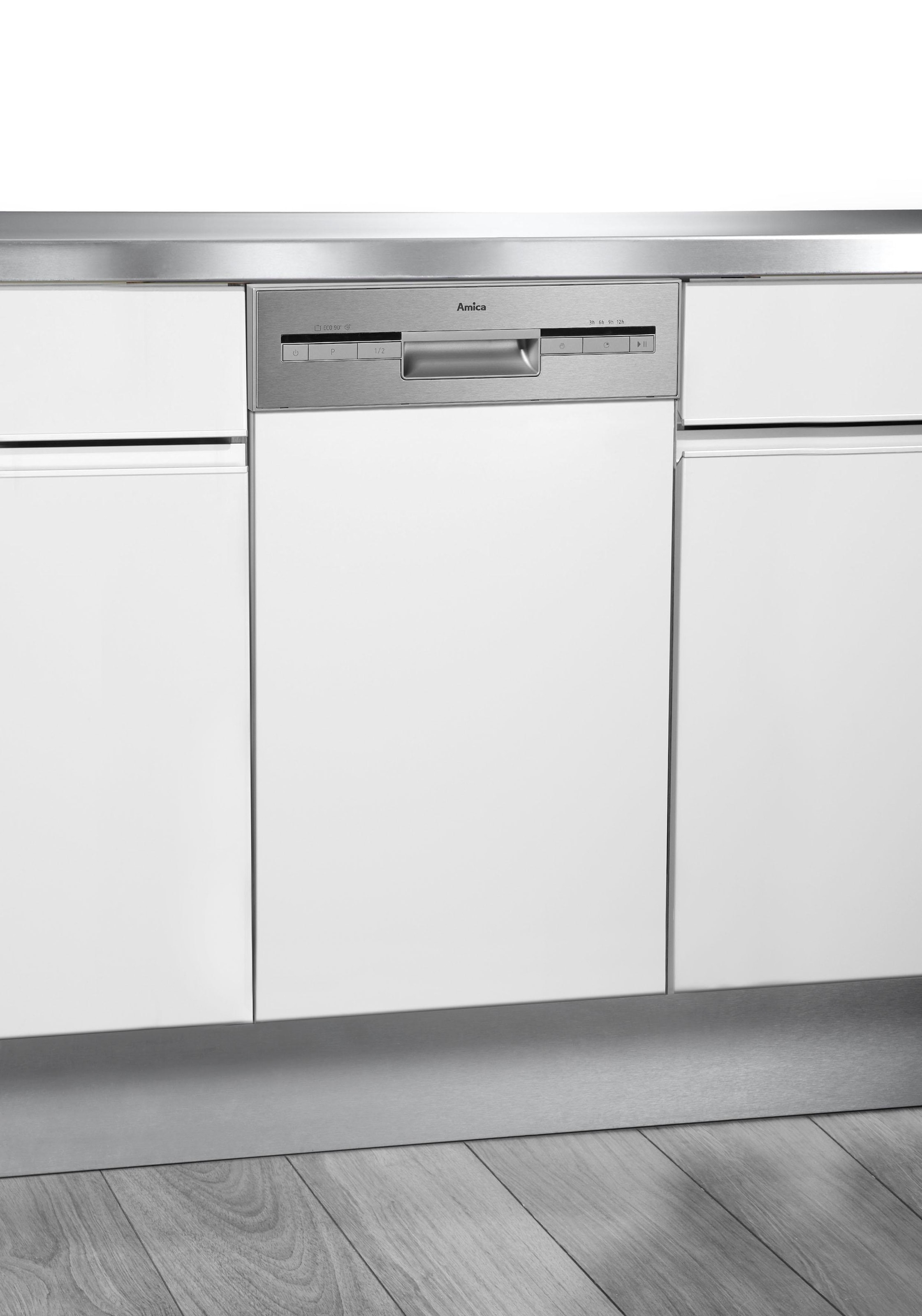 Amica teilintegrierbarer Geschirrspüler »EGSP 14695-1 E« 9 Maßgedecke LED-Display