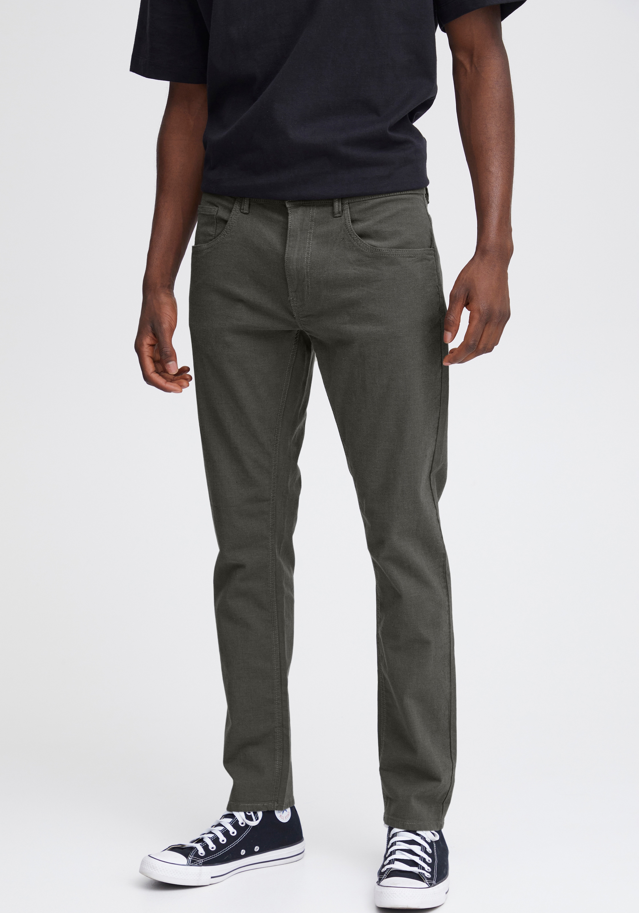 Blend Stoffhose "BHEdford pants" mit Markenlabel, aus Baumwollmischung, Regular Fit, knöchellang