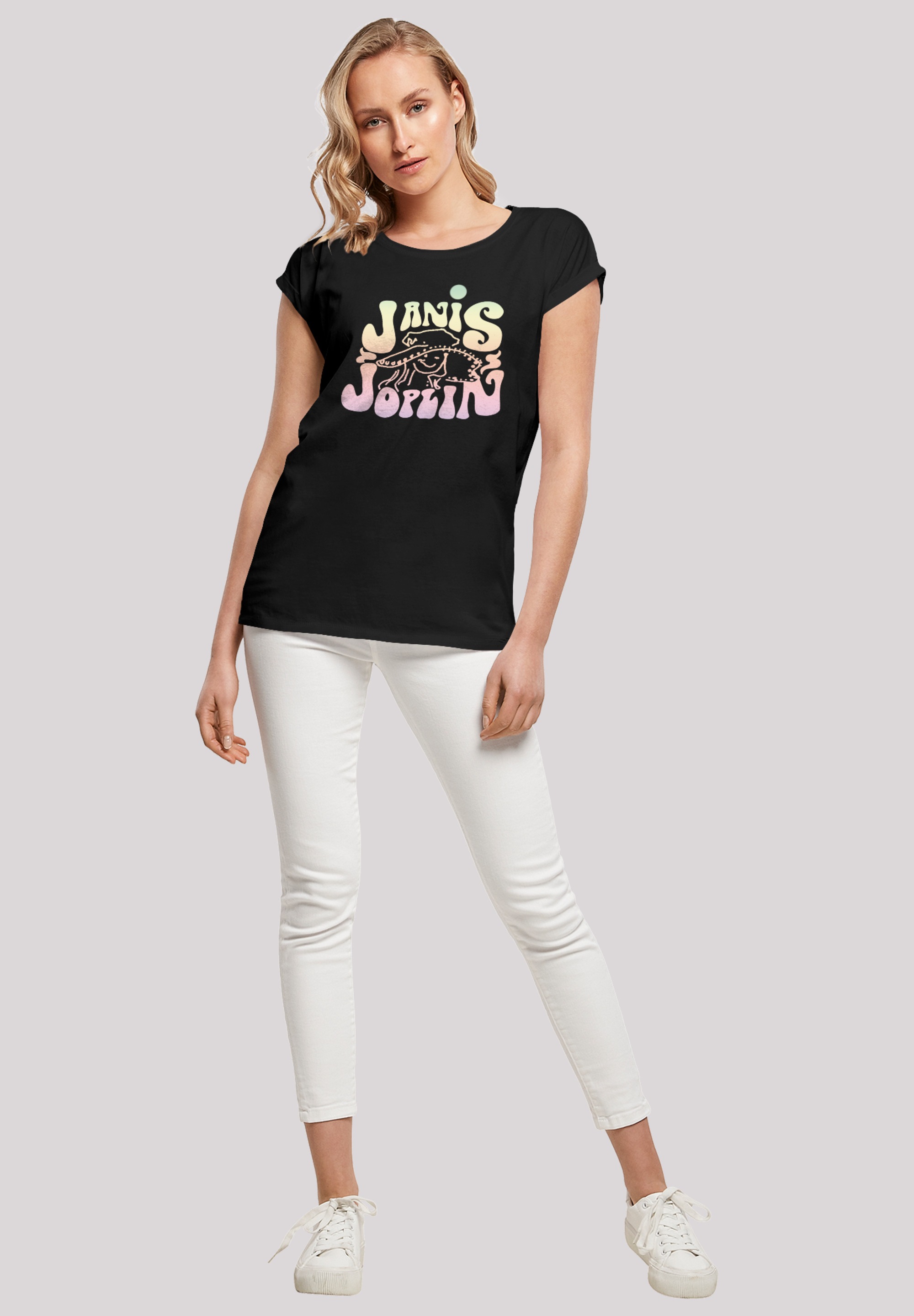 F4NT4STIC T-Shirt »Janis Joplin Pastel Logo«, Print