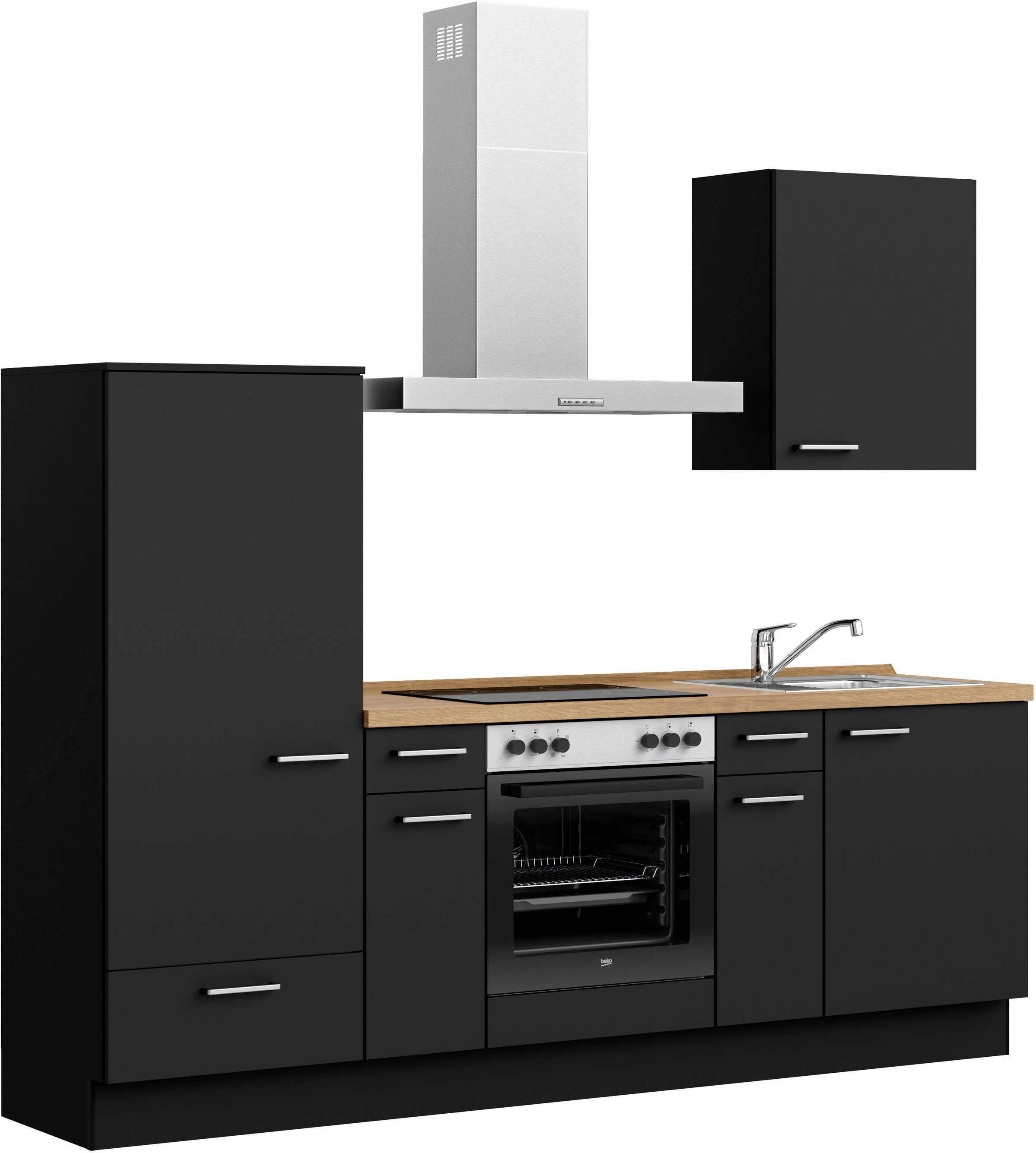 nobilia® Küchenzeile »"Touch I"«, vormontiert, Ausrichtung wählbar, Breite 240 cm, wahlw. mit E-Geräten
