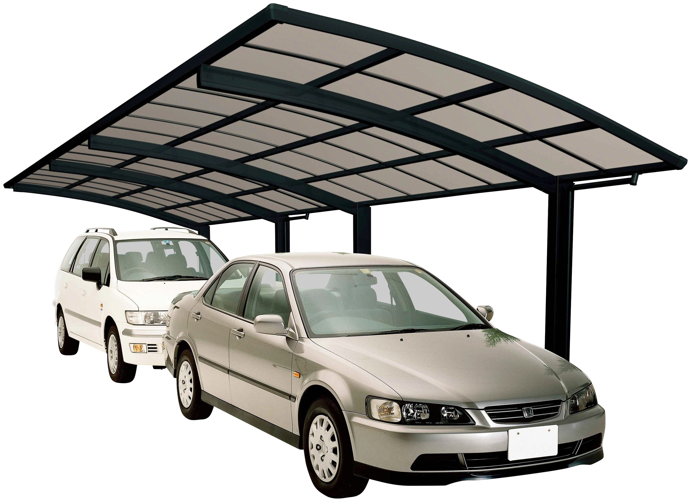 Ximax Doppelcarport "Portoforte Typ 80 Tandem-schwarz", Aluminium, 254 cm, schwarz, Aluminium