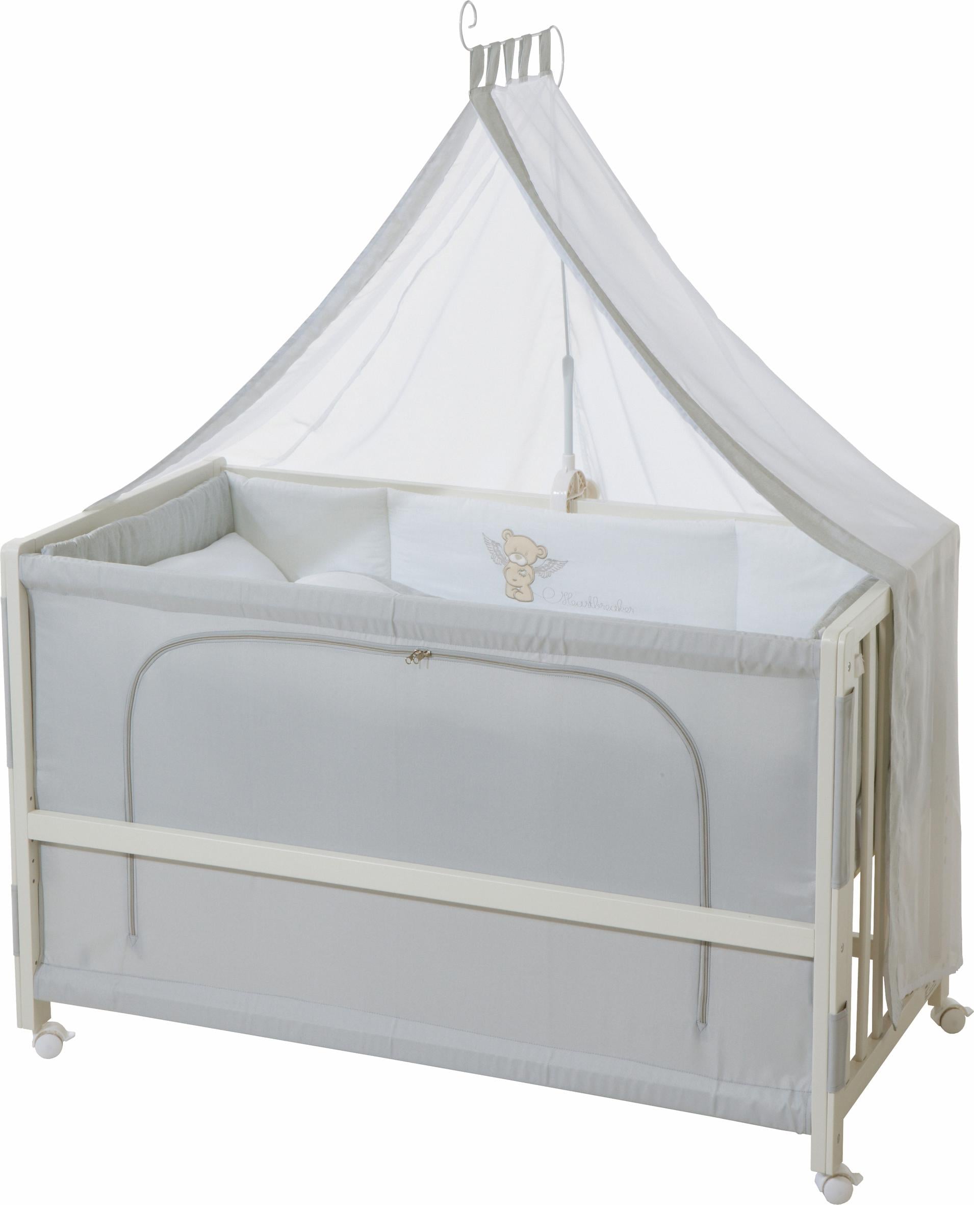 roba® Babybett »Room bed - Dekor Heartbreaker«, als Beistell-, Kinder- und Juniorbett verwendbar