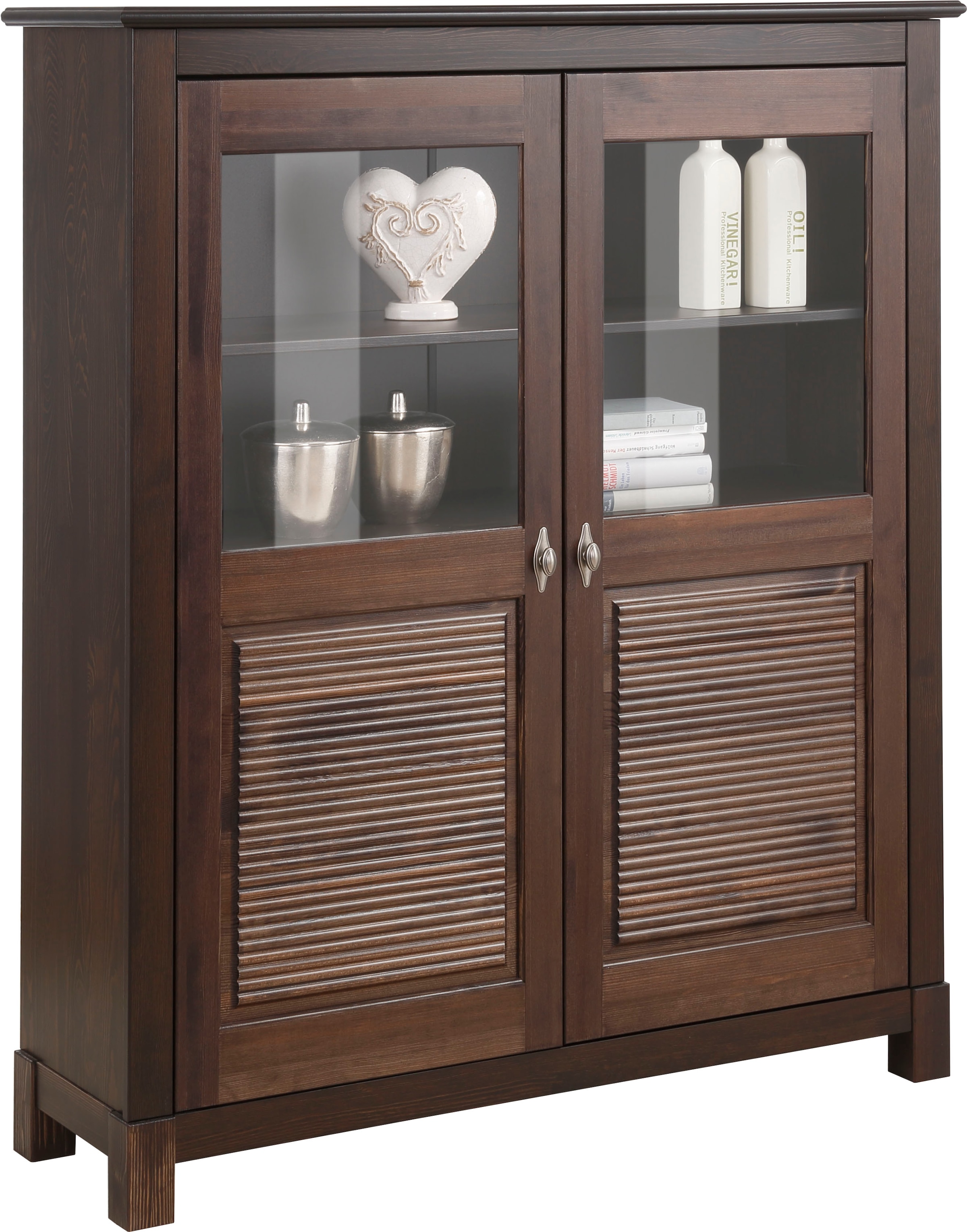 Home affaire Highboard "Rauna", Vitrine, Breite 111,6 cm, aus massiver Kief günstig online kaufen