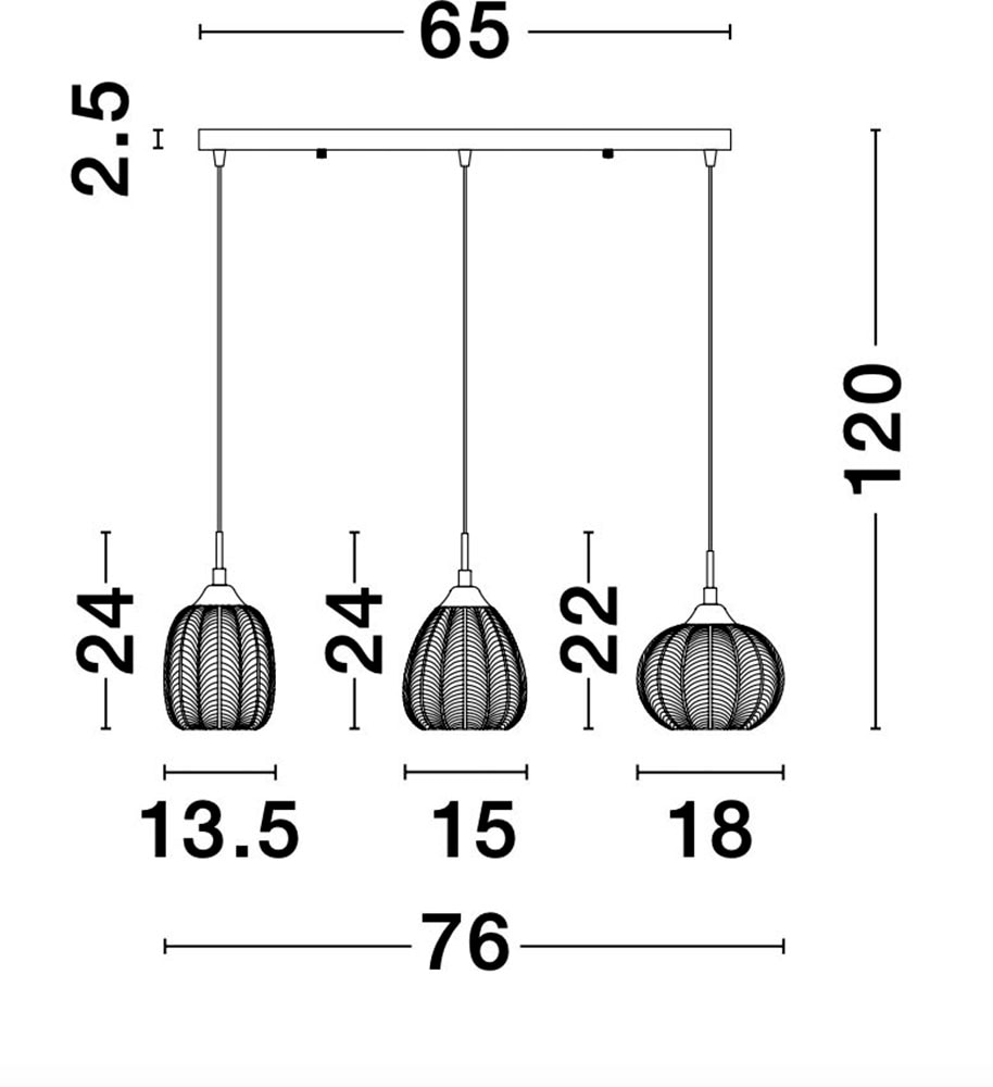 Nova Luce Hängeleuchten »VARIO« E27 1 Stk. Ohne Beleuchtung