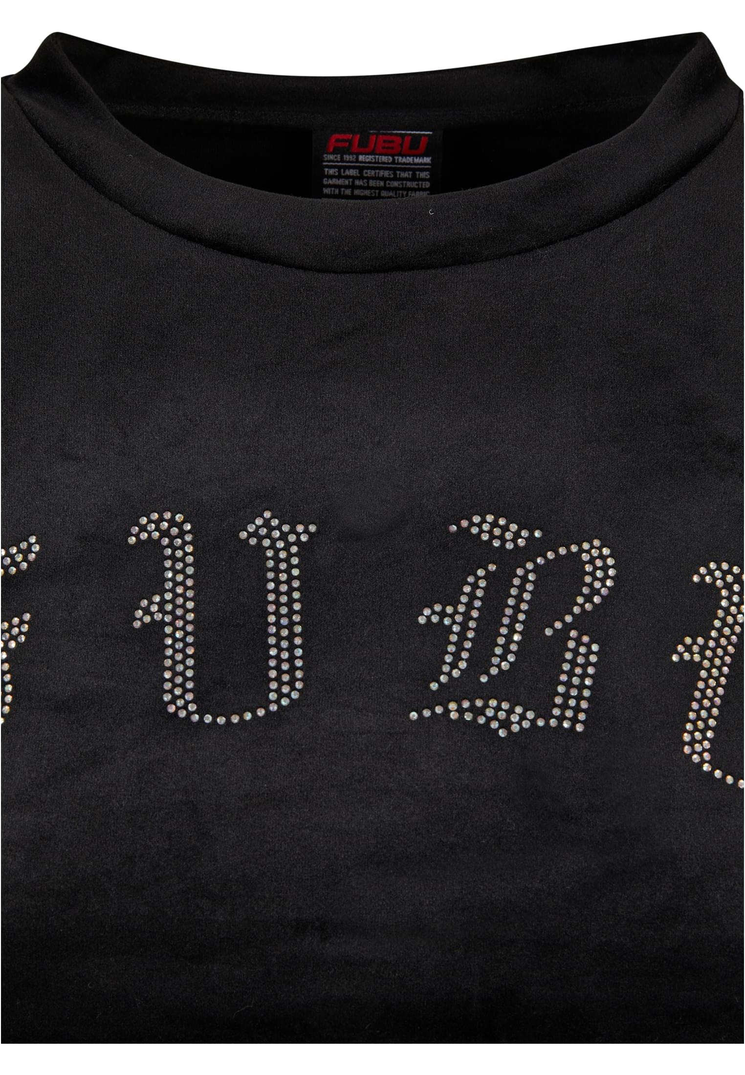 Fubu Longsleeve »Fubu Damen FW224-018-1 Old English Rhinestone Velours LS black«, (1 tlg.)