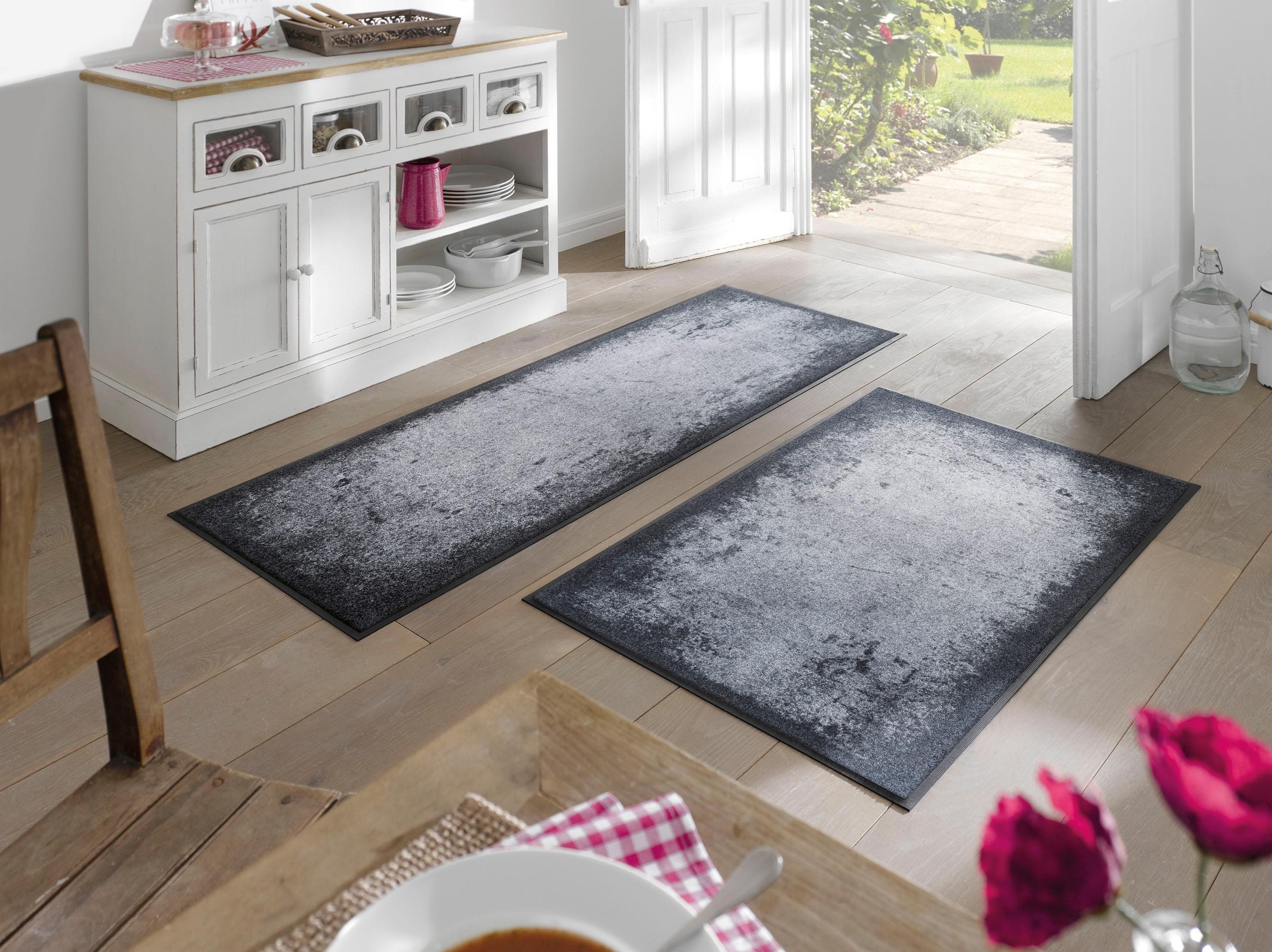 wash+dry by Kleen-Tex Teppich "Shades of Grey" rechteckig 7 mm Höhe rutschh günstig online kaufen