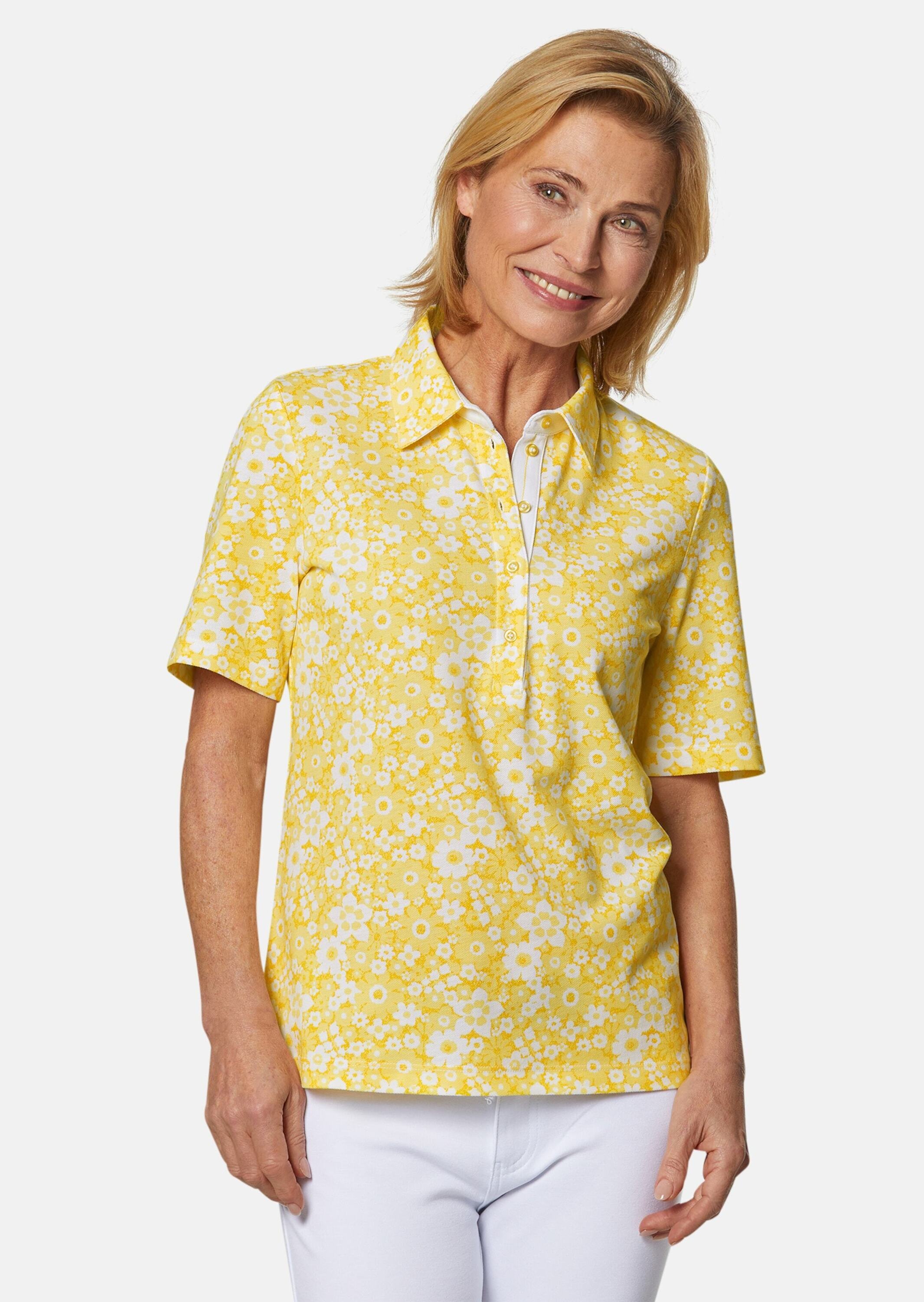 GOLDNER Poloshirt "Kurzgröße Pikee-Druckpoloshirt" günstig online kaufen