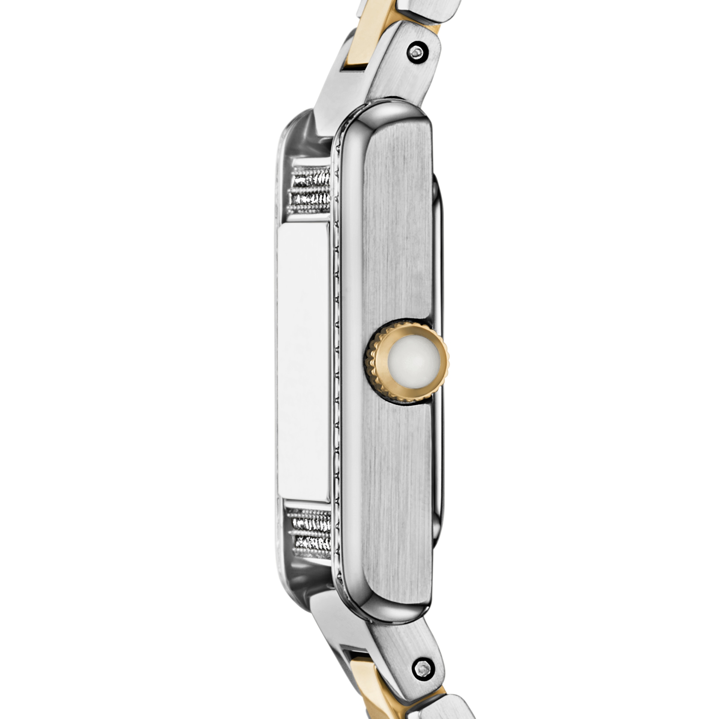 Emporio Armani Quarzuhr, Armbanduhr, Damenuhr, Edelstahlarmband, analog, Glassteine