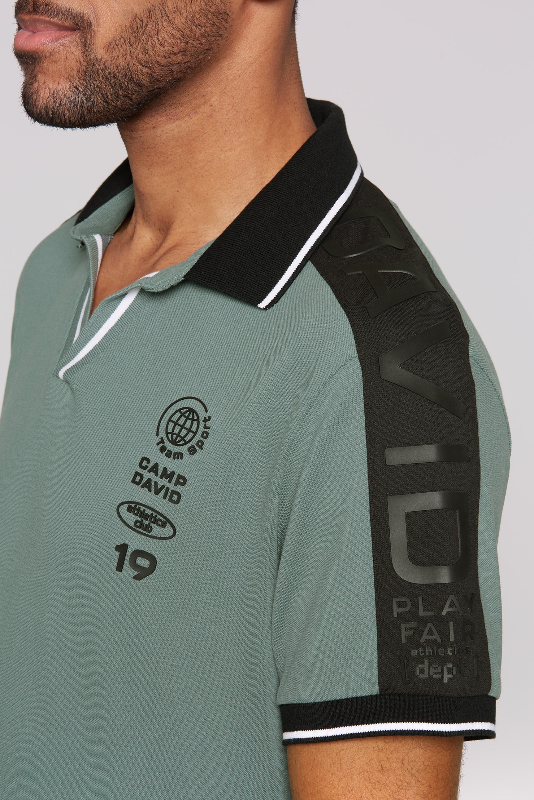 CAMP DAVID Poloshirt, mit V-Ausschnitt