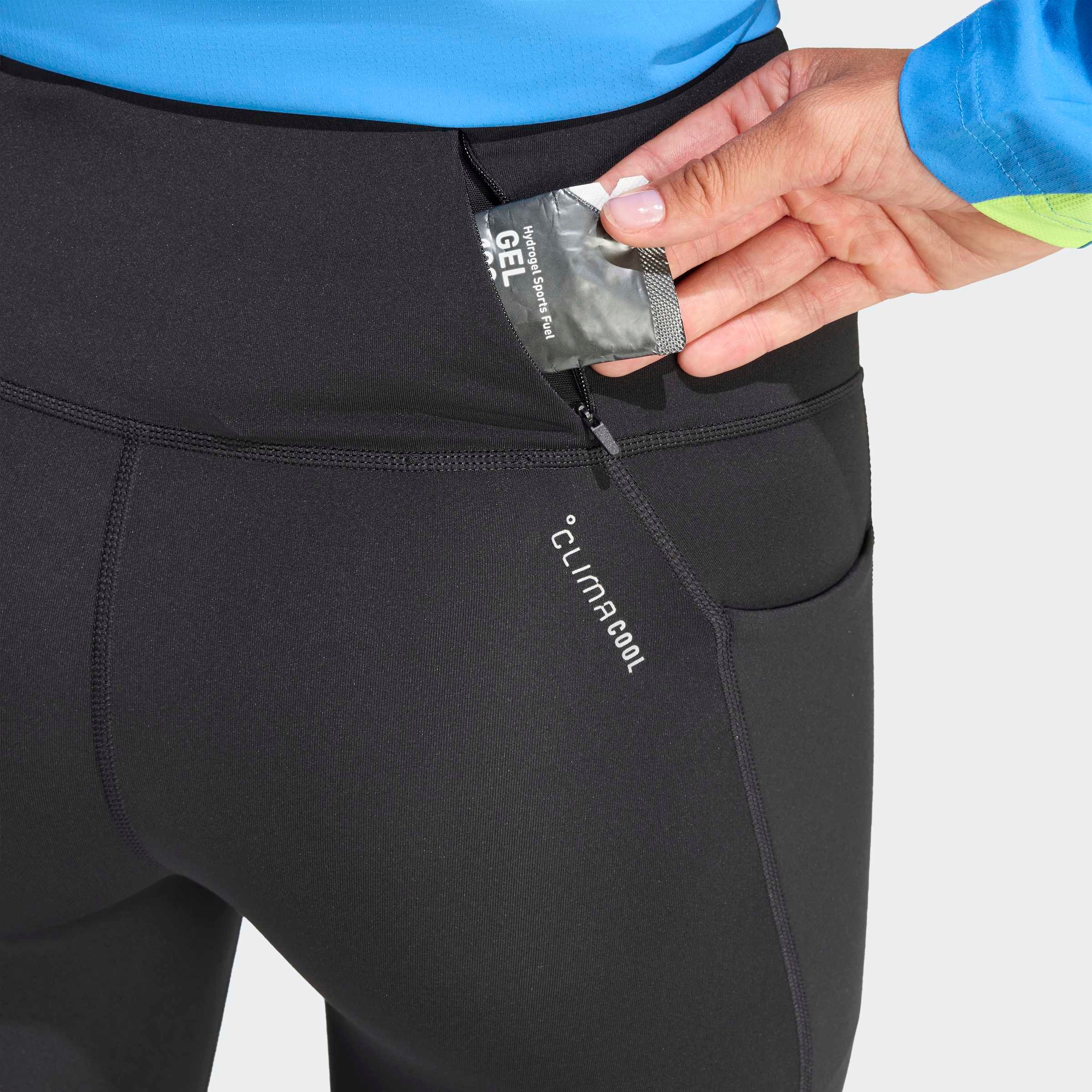 Lauftights ADIDAS PERFORMANCE "ADI365 RUNNING CLIMACOOL 3/4 LEGGINGS", Damen, Gr. XL, N-Gr, schwarz, normal, gr., Obermaterial: 85% Polyester, 15% Elasthan, 3/4-Länge, Hosen 3