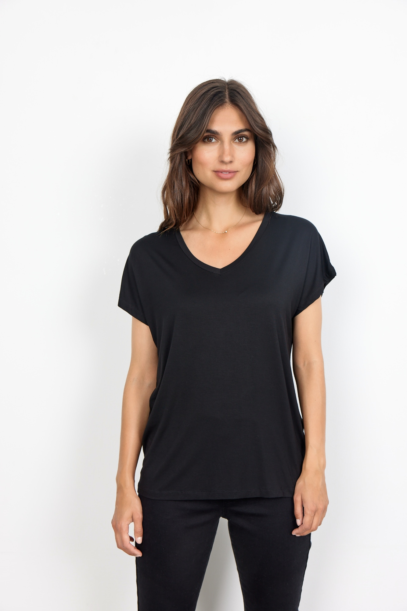 soyaconcept V-Shirt "SC-MARICA 32" aus Viskosemischung mit Lyocell und Elasthan, Regular Fit