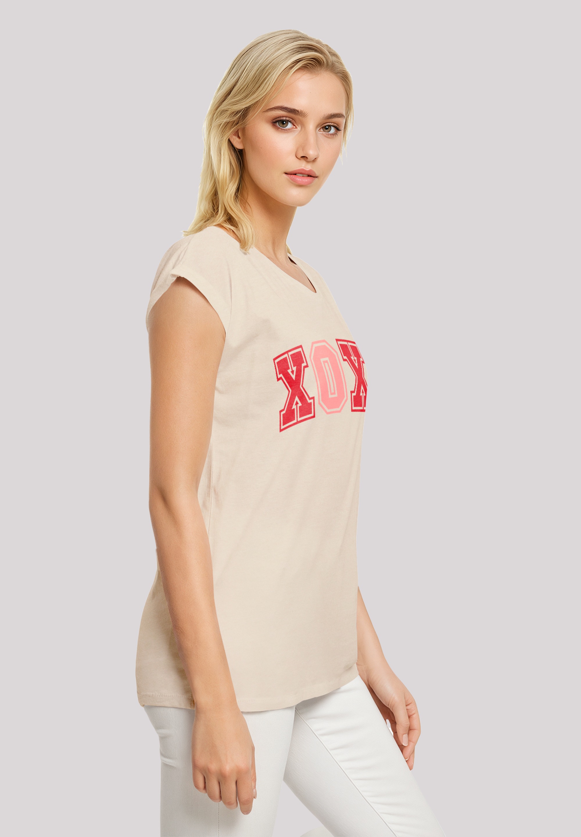 F4NT4STIC T-Shirt »xoxo Varsity College Valentinstag«, Premium Qualität