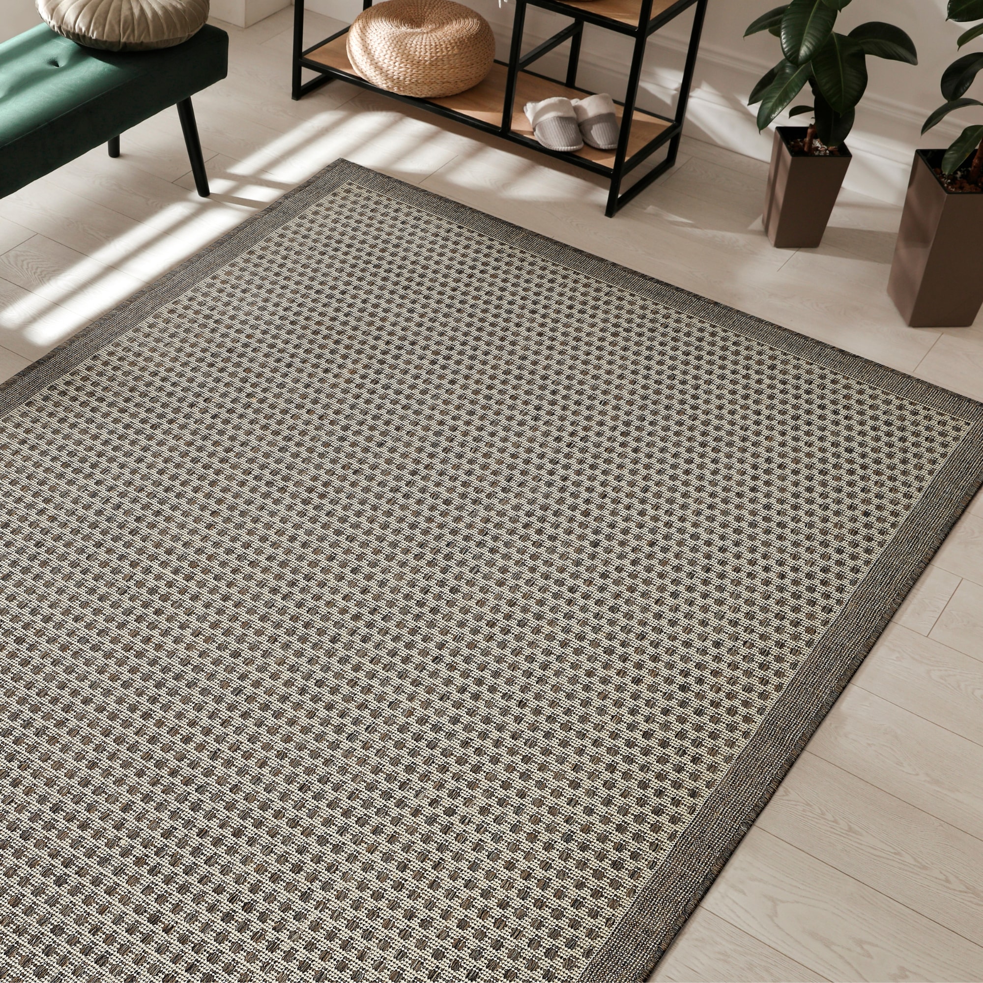 Andiamo Teppich »Savannah« rechteckig 4 mm Höhe Flachgewebe, In- und Outdoor geeignet, Wohnzimmer