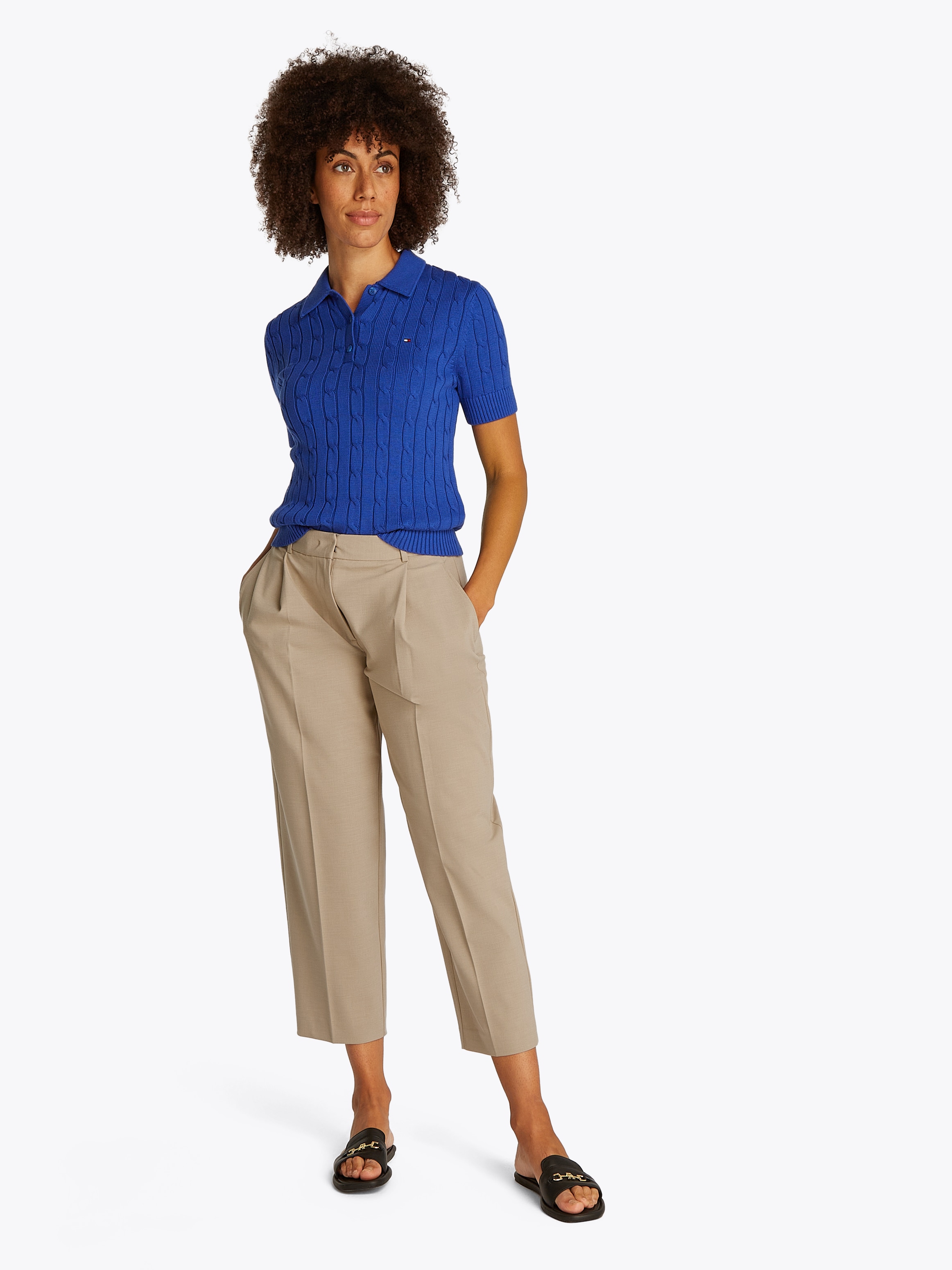 Tommy Hilfiger Webhose »Low Normal Waist Bi-Stretch«, Gürtelschlaufe, elastisch, pflegeleicht bügelfrei, Business casual