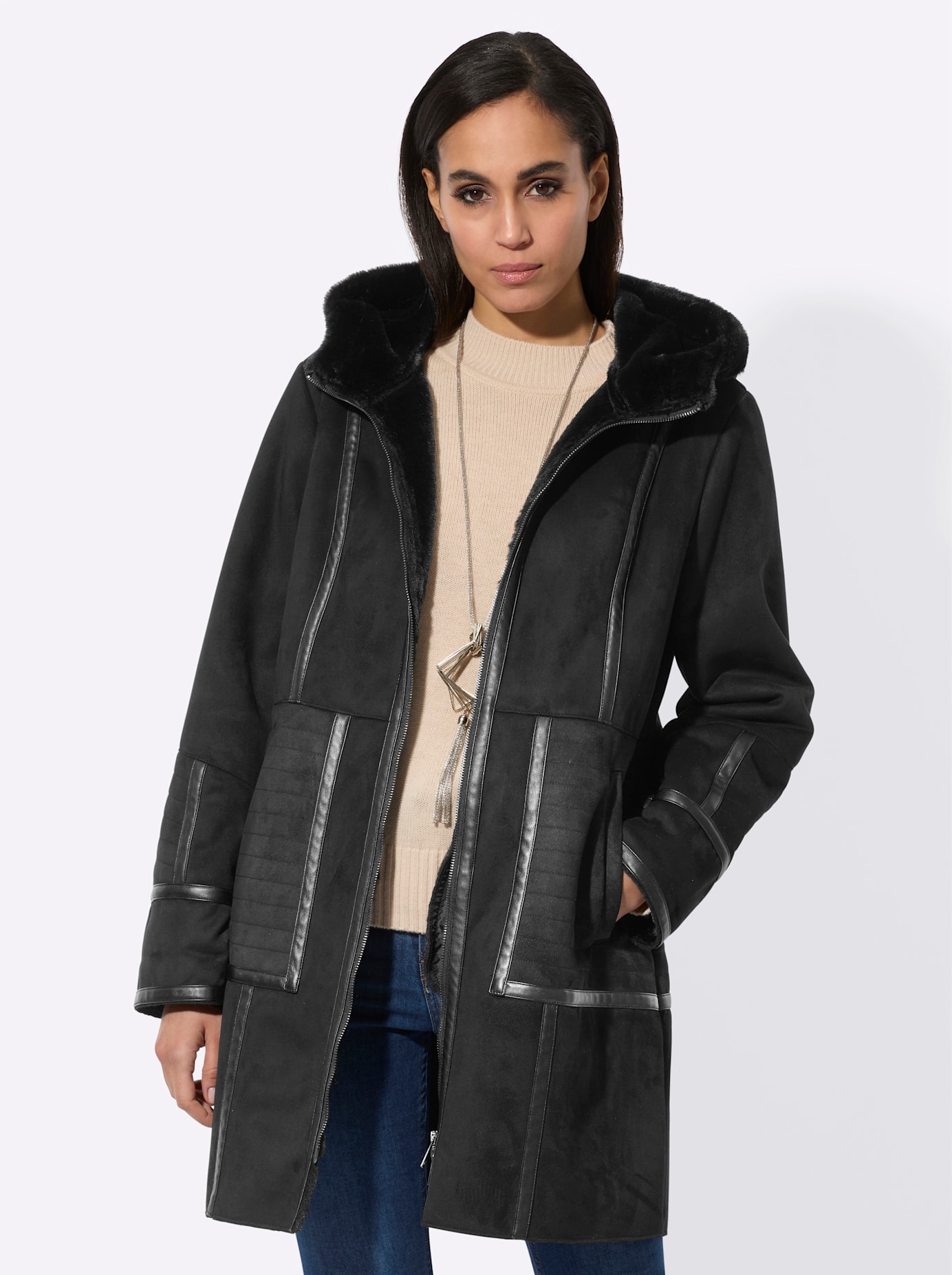 Mainpol Langjacke, mit Kapuze
