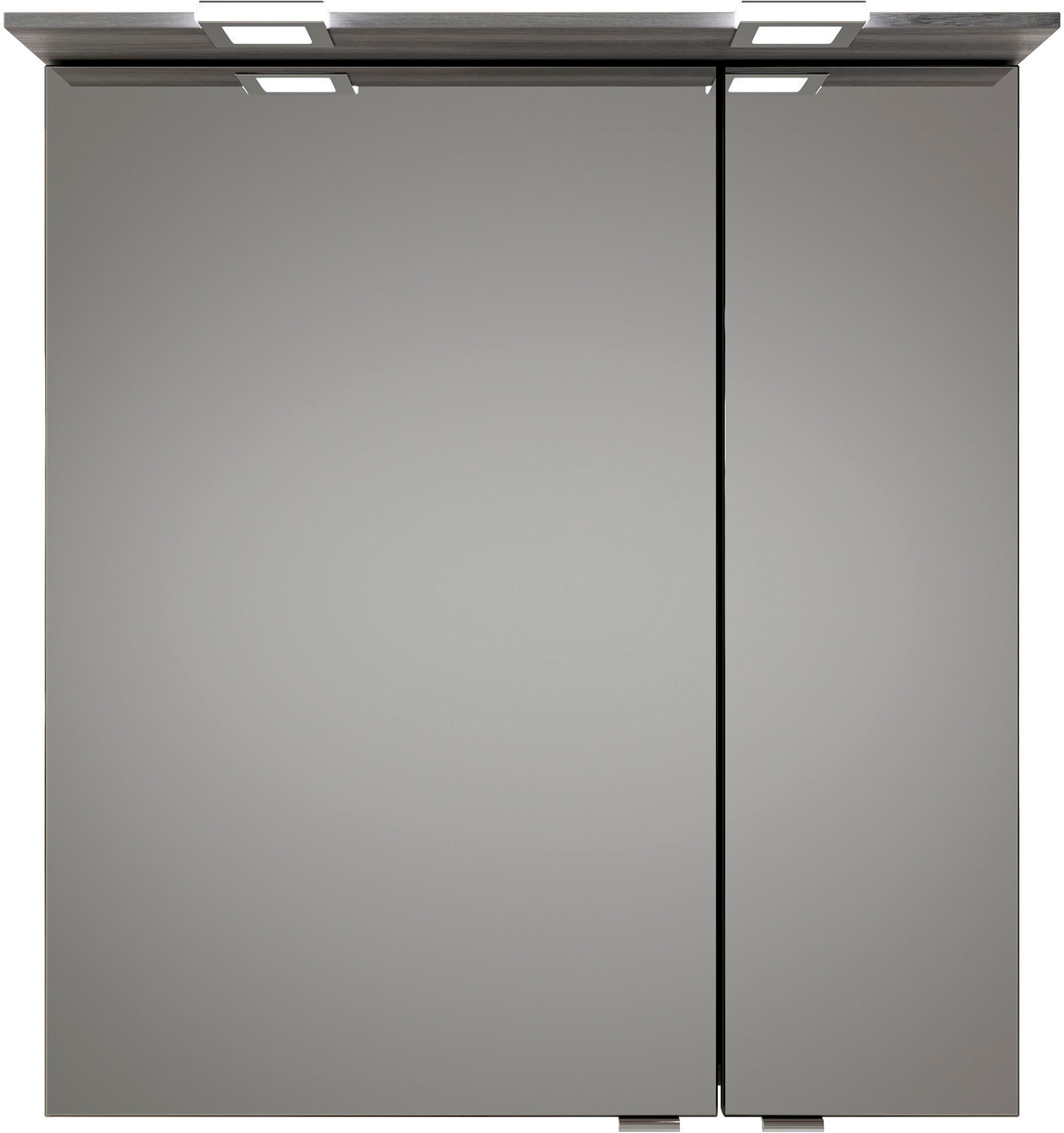 Saphir Badmöbel-Set »Serie 6025 2-teilig Mineralmarmor-Waschtisch mit LED-Spiegelschrank«, (2 St.), Waschplatz 67 cm breit, 2 Schubladen, 2 Spiegel-Türen, inkl Türdämpfer