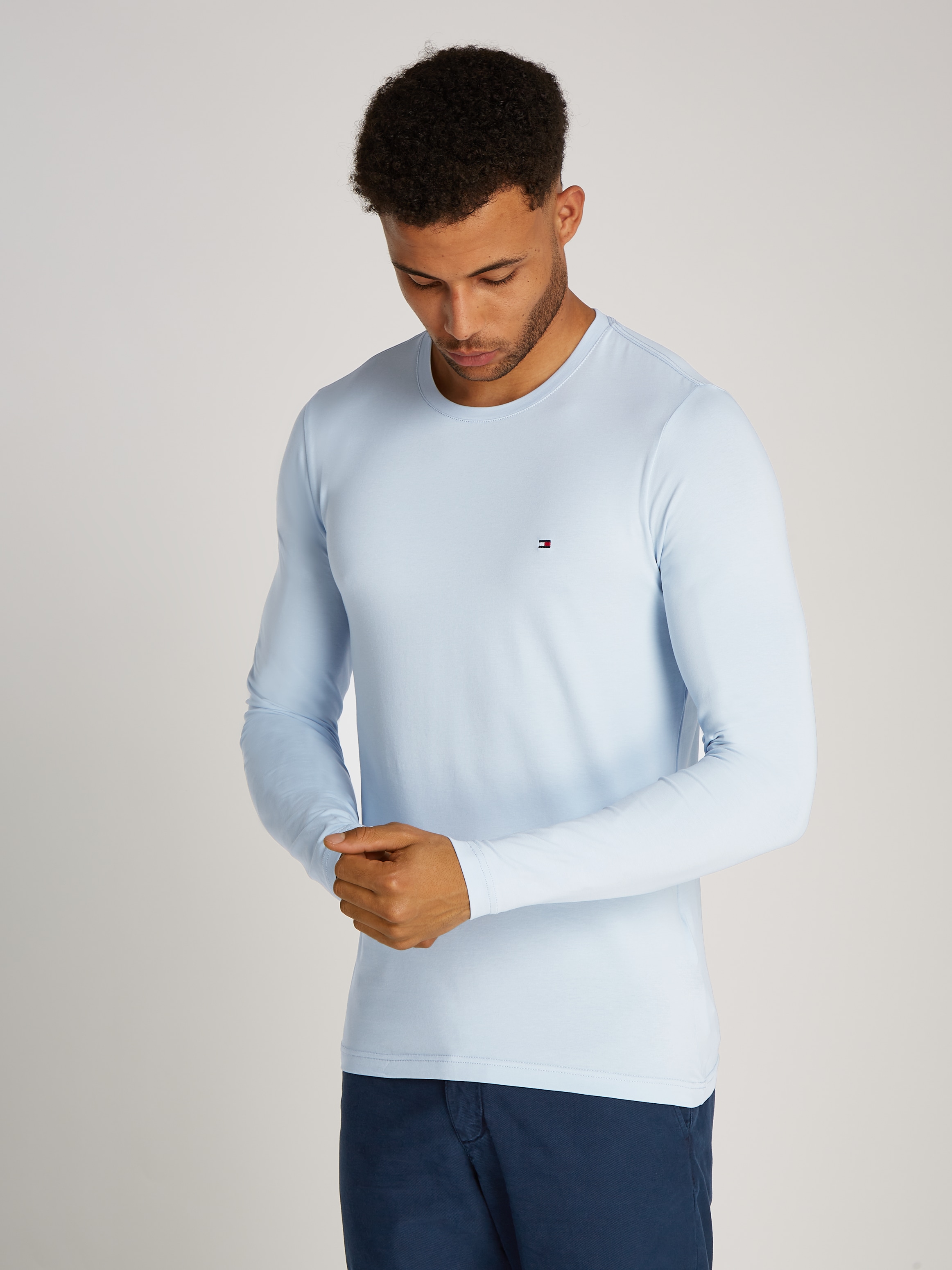Tommy Hilfiger Langarmshirt "STRETCH SLIM FIT LONG SLEEVE", aus Baumwollstr günstig online kaufen