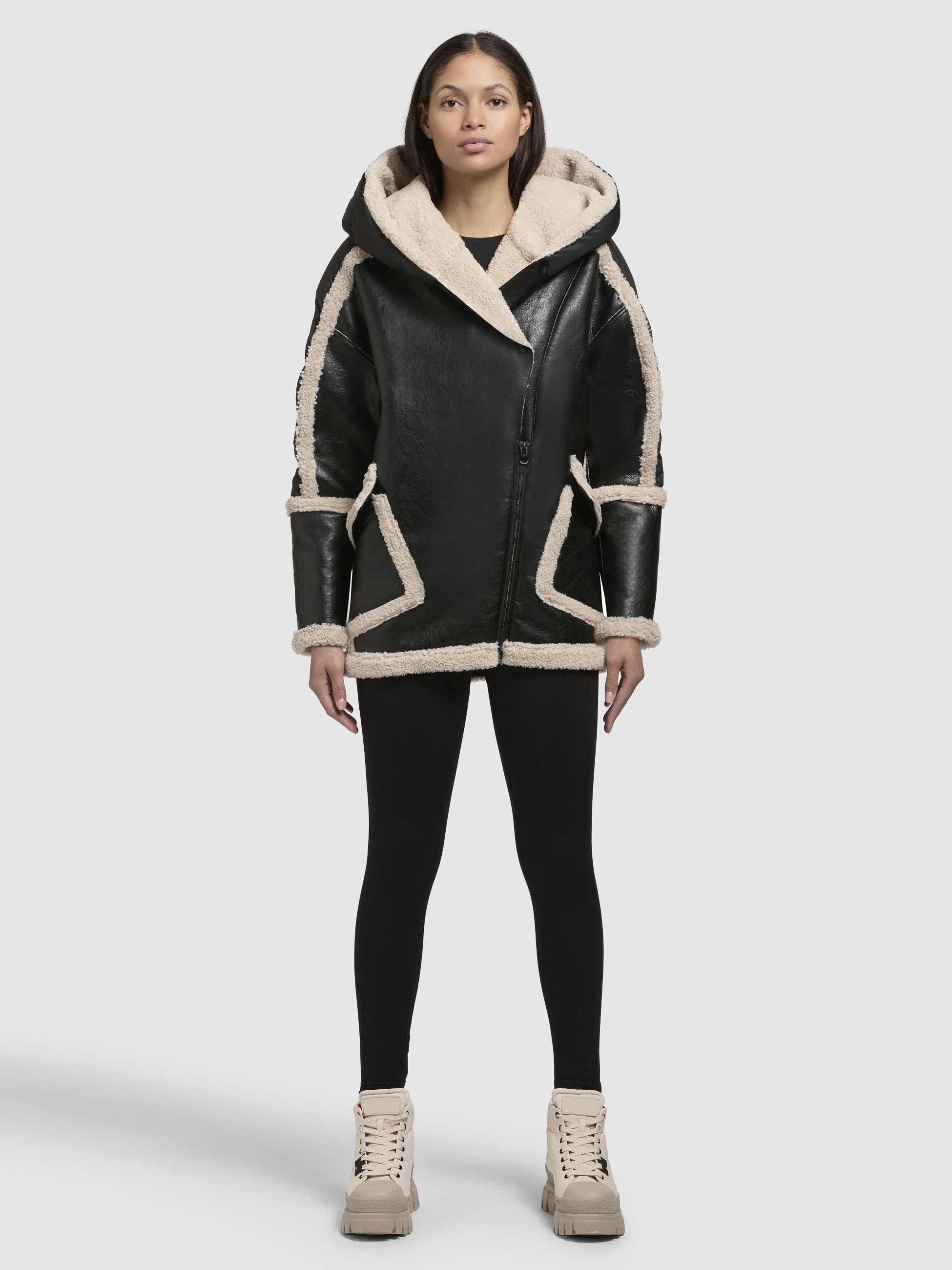 khujo Lederimitatjacke "KATY", mit Kapuze günstig online kaufen