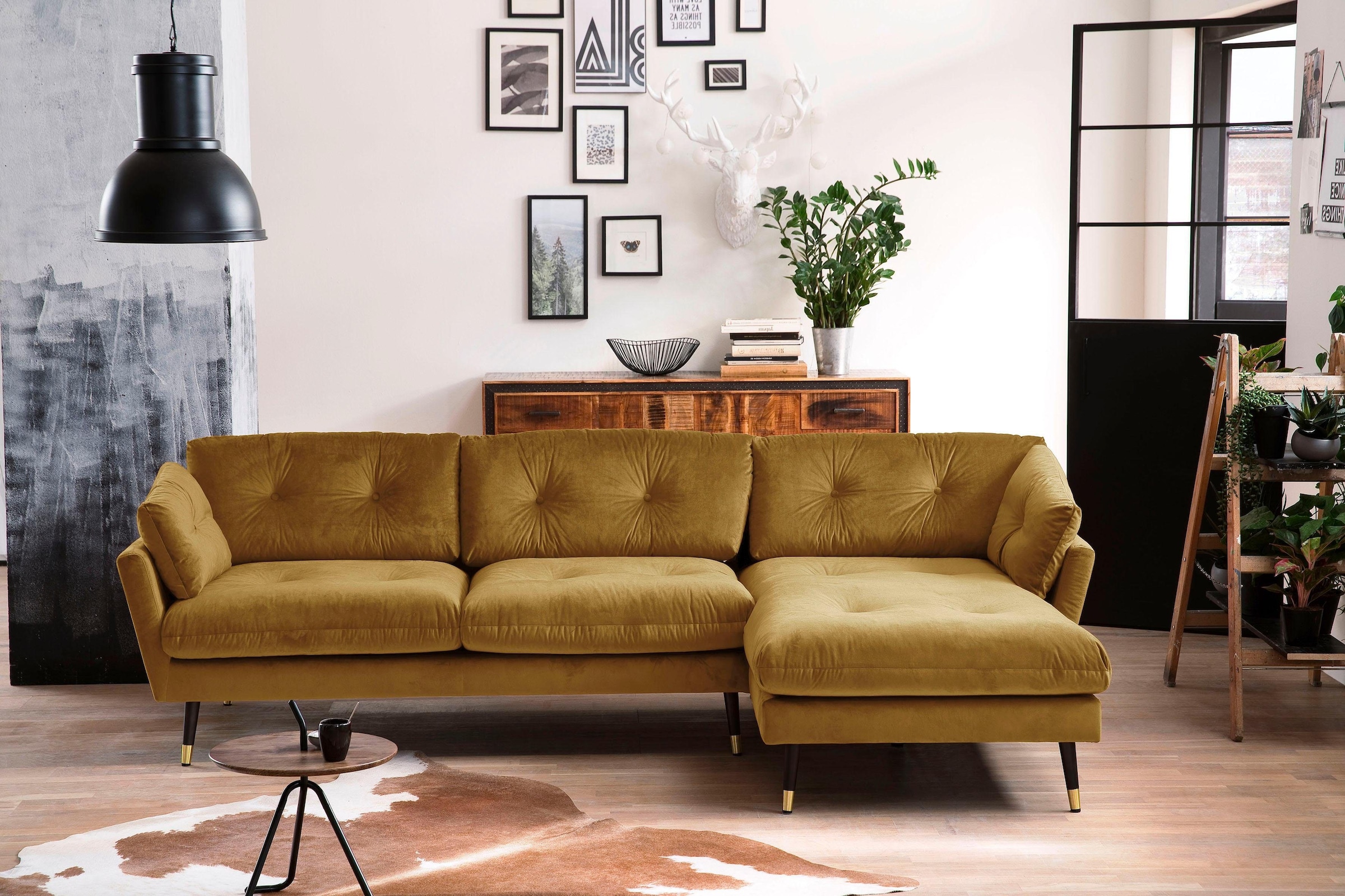 bestellen rechts Recamiere by Holz-Metallkombination, mit | Trends oder BAUR in Ecksofa, Fuß links HG