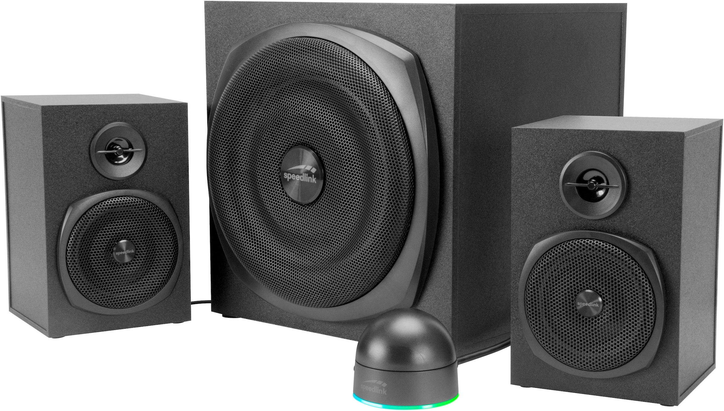 Speedlink 2.1 Soundsystem »GRAVITY LT 2.1 Subwoofer System PC Lautsprecher«, Tischfernbedienung, Bluetooth Verbindung zum Smartphone, Tablet, etc.