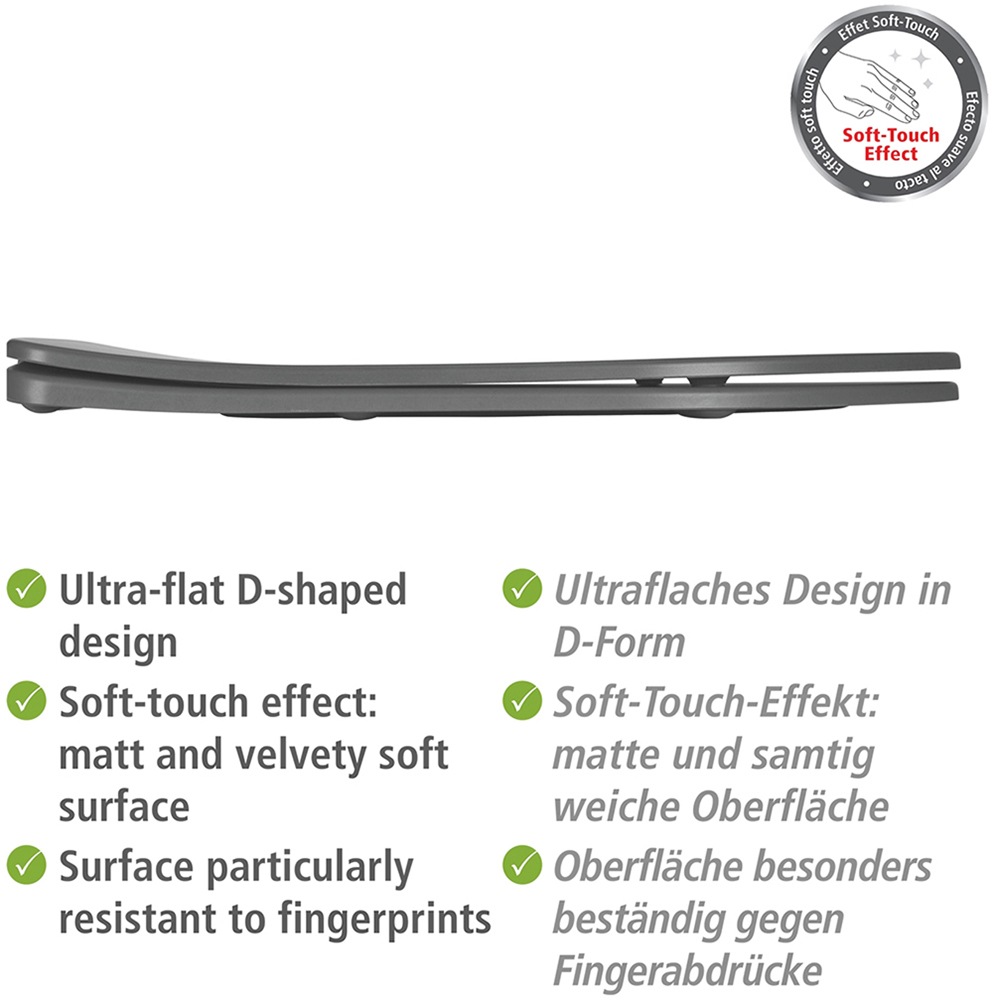 WENKO WC-Sitz »Modell Galati« aus Duroplast, ultraflach, D-Form, mit Absenkautomatik