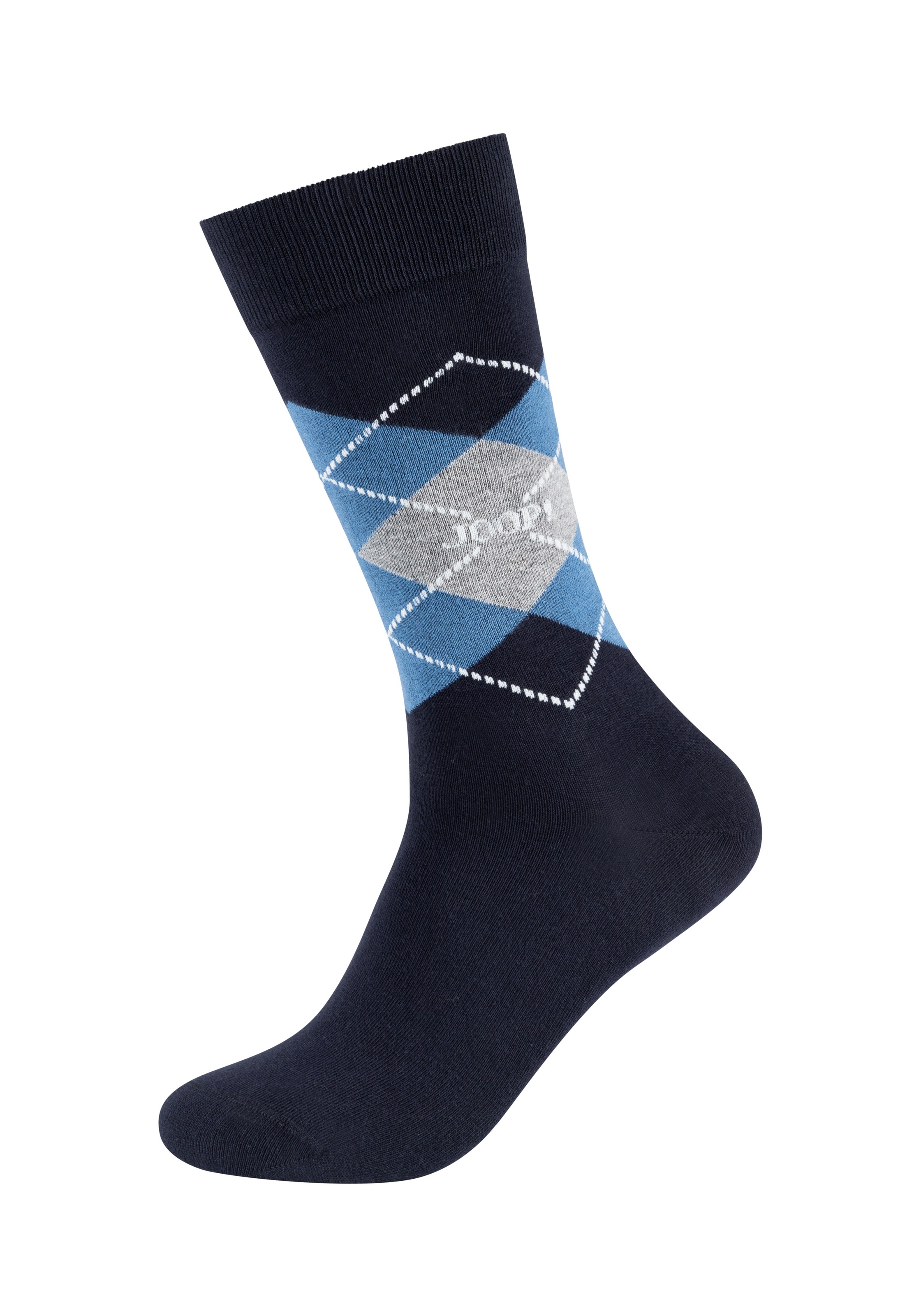 JOOP! Socken »premium essentials«, (2er Pack), Premium Qualität, verstärkte Ferse, verstärkte Zehen, Argyle Design