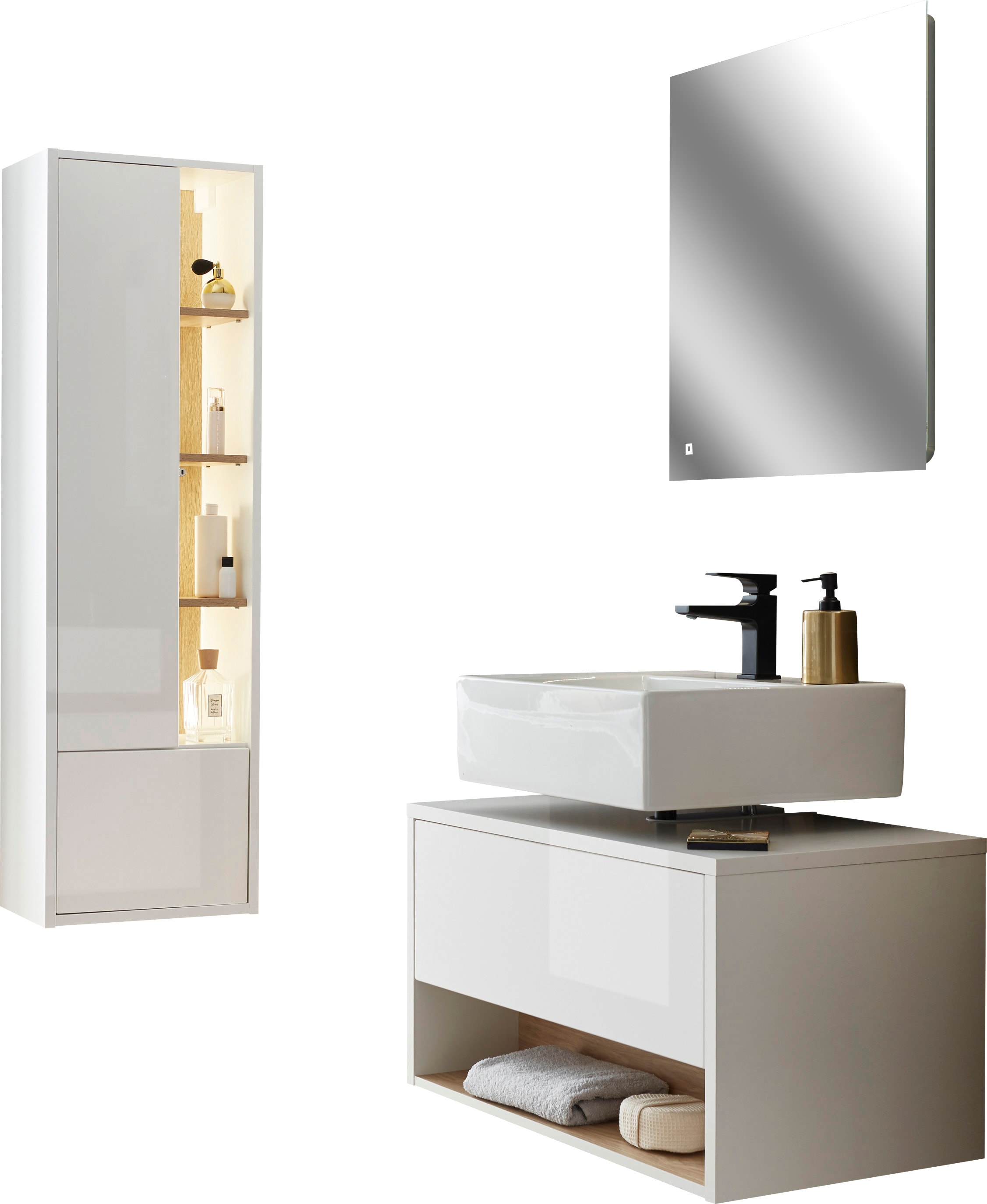PLACES OF STYLE Badmöbel-Set "Studio Line, Bad im modernen Design, 3-teilig günstig online kaufen