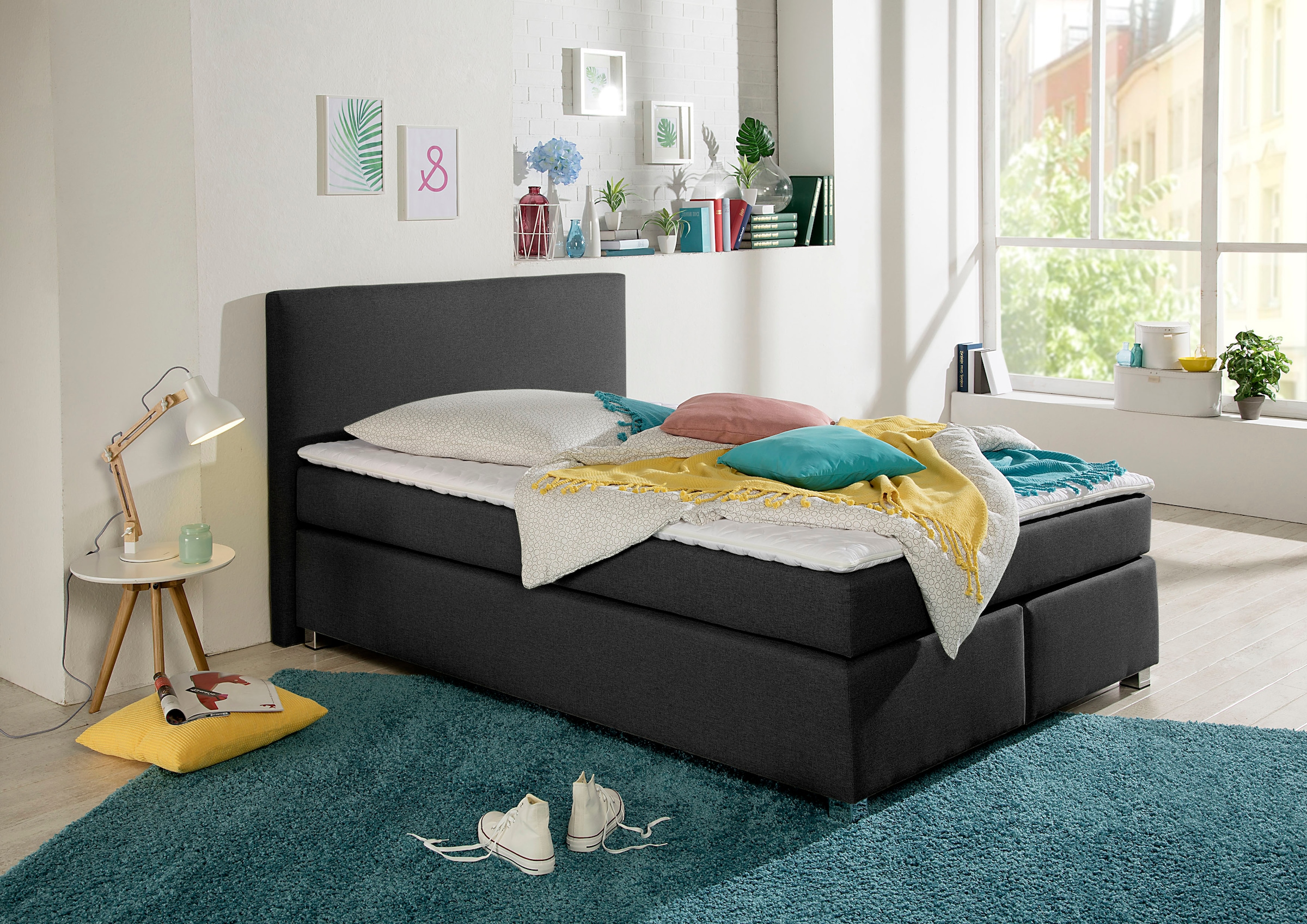 Home affaire Boxspringbett "Eliana" inkl. Topper, in 4 Breiten, 3 Matratzenarten und 2 Härtegraden