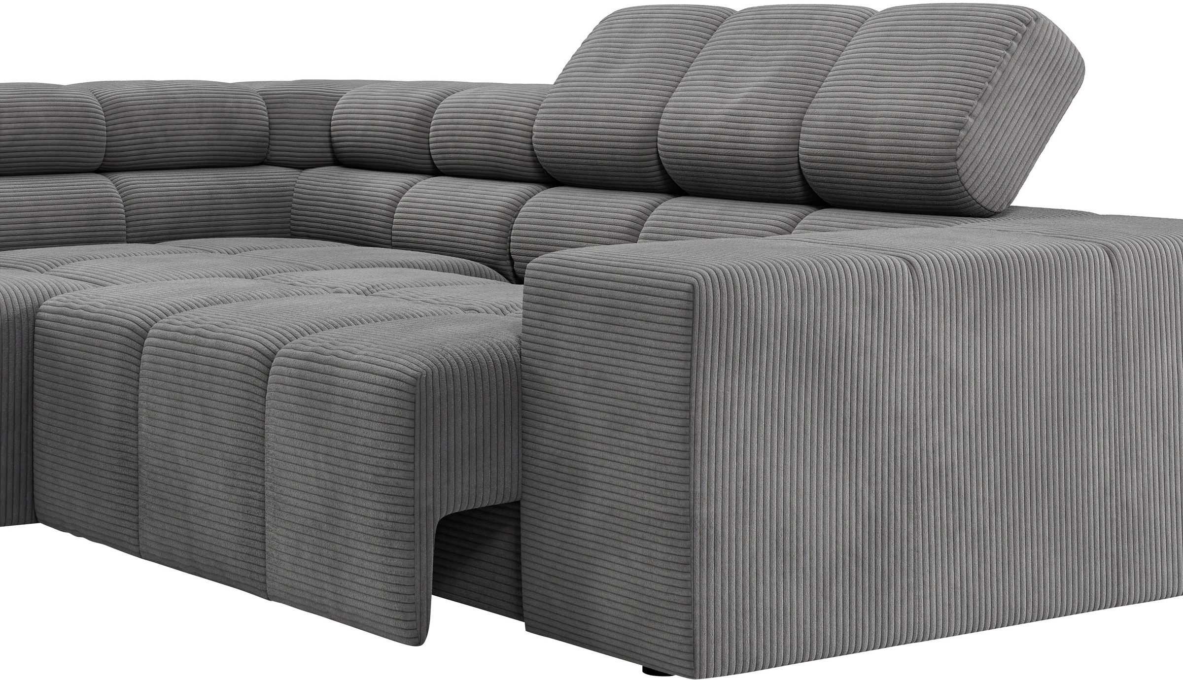 INOSIGN Ecksofa »Ancona, incl. Kopfteilverstellung + 3 Zierkissen L-Form,«, wahlweise motorische Sitztiefenverstellung, B/T(H: 249/215/70 cm