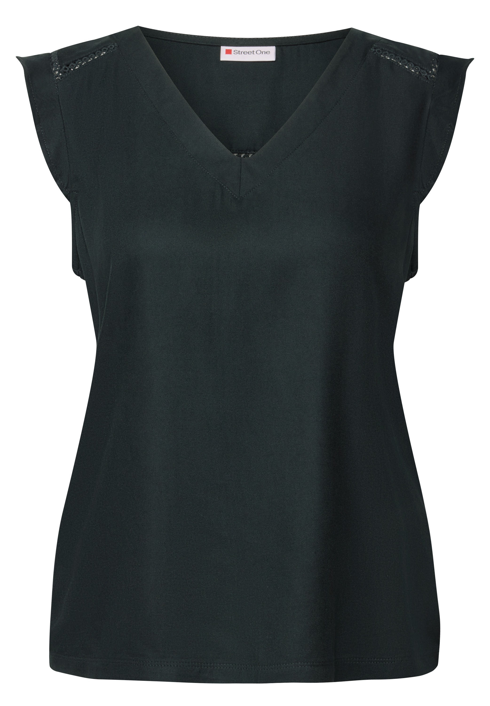STREET ONE Spitzentop, aus elastischem Materialmix