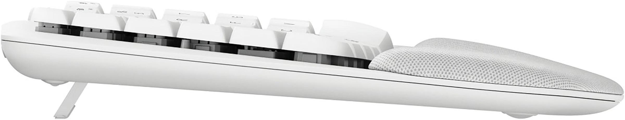 Logitech ergonomische Tastatur »Wave Keys« (Antirutsch-Füße | Fn-Tasten | Handgelenkauflage | Lautstärkeregler | Makro-Tasten | Profil-Speicher | USB-Anschluss | Ziffernblock)