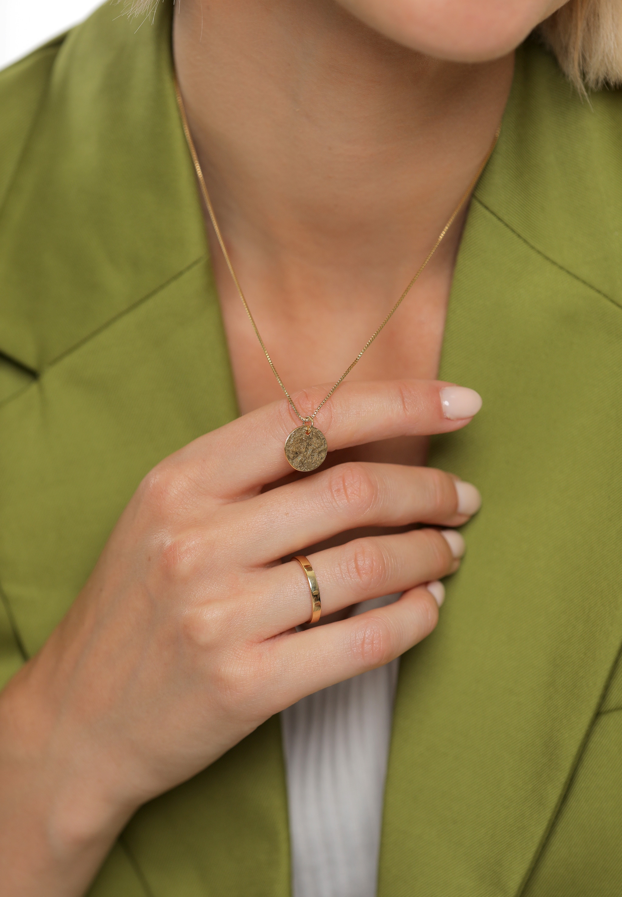 Elli Kette mit Anhänger »Plättchen Organic 925 Sterling Silber«