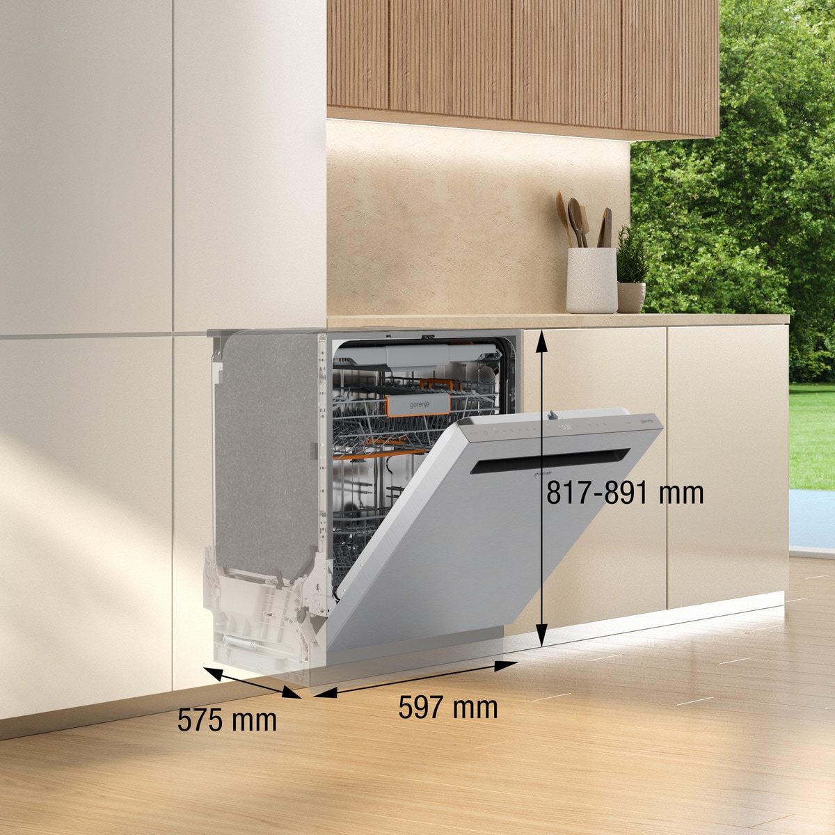 GORENJE Unterbaugeschirrspüler »GU673A65X« 9,5 l 16 Maßgedecke TotalDry - auto. Türöffnung