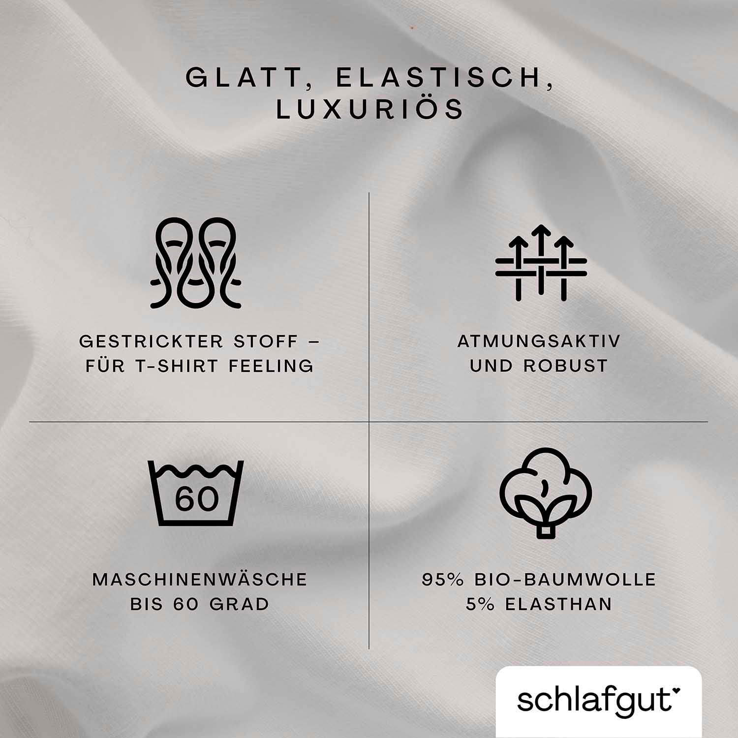Thumbnail - Schlafgut Spannbettlaken "Premium", Zero Waste Verpackung, PREMIUM Qualität