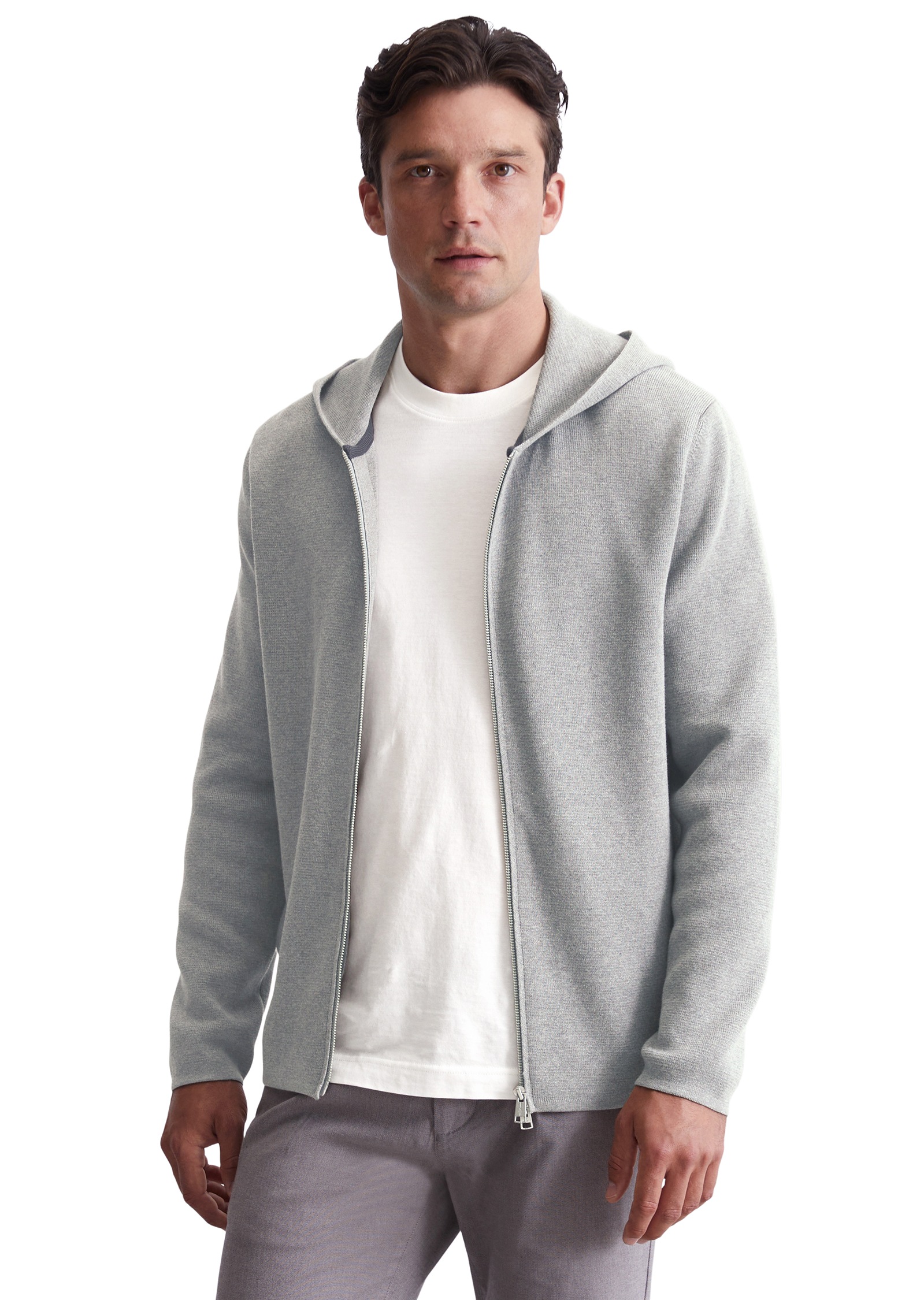 Marc O'Polo Kapuzenstrickjacke, mit Zwei-Wege-Reißverschluss