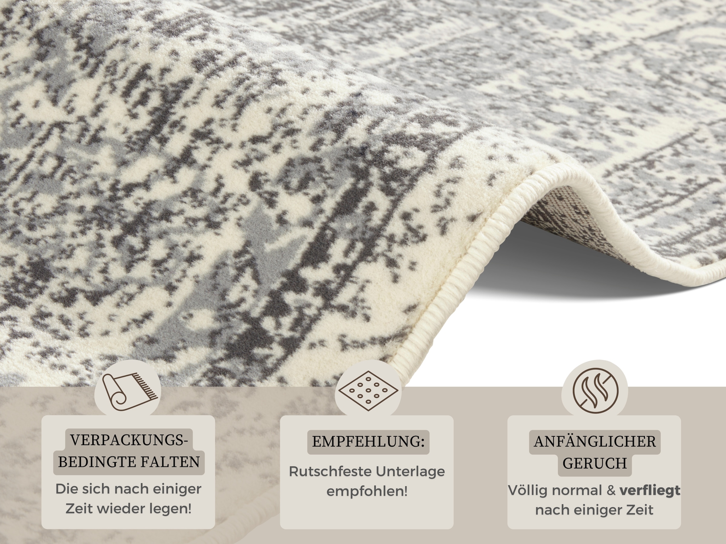 HANSE Home Läufer »Plume«, rechteckig, 9 mm Höhe, Kurzflor, Used-Look, Teppich, Vintage, Esszimmer, Wohnzimmer, Flur