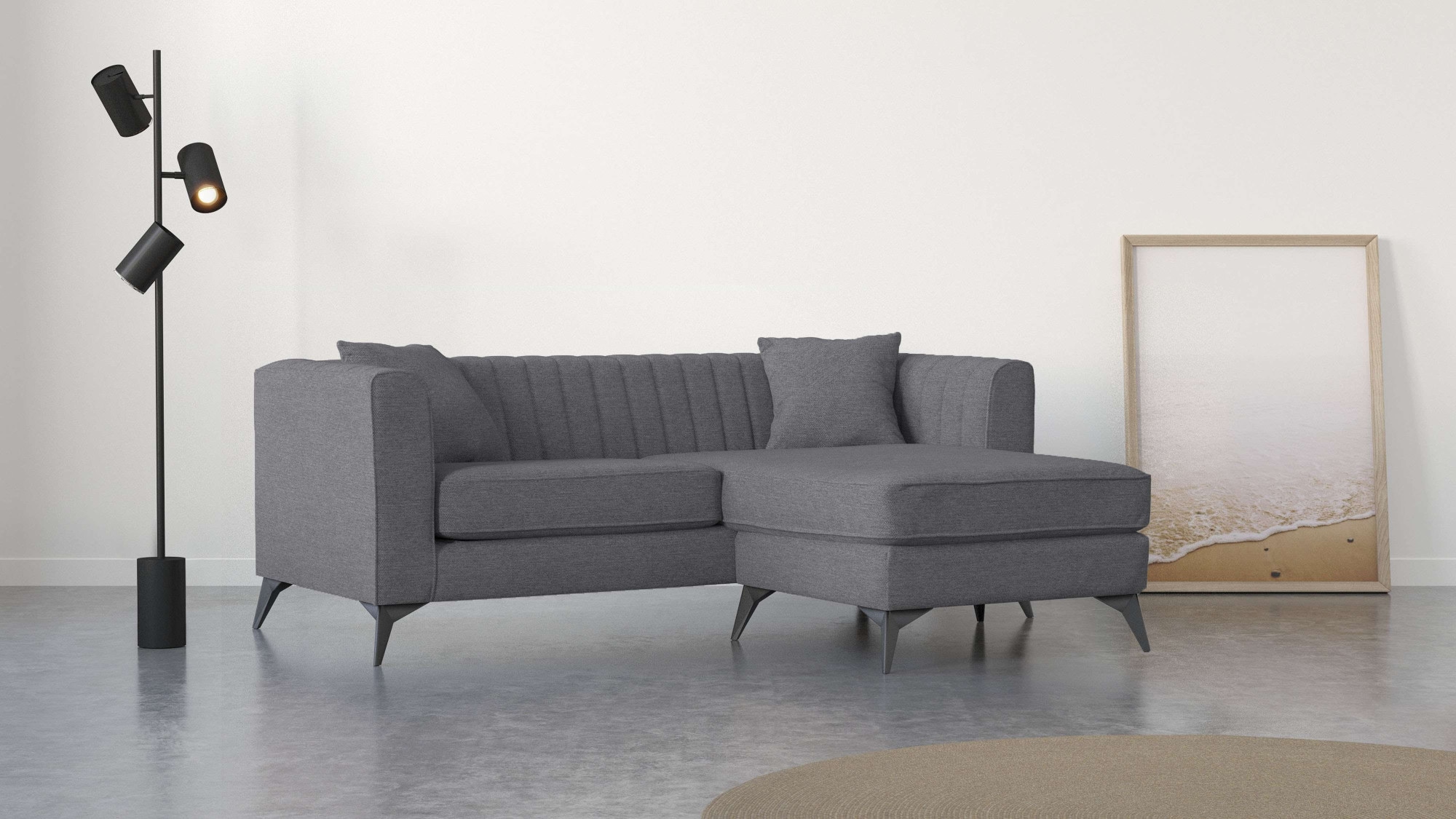 Places of Style Ecksofa "MATTHEW L-Form ideal für kleine Räume, Maße B/T/H: günstig online kaufen