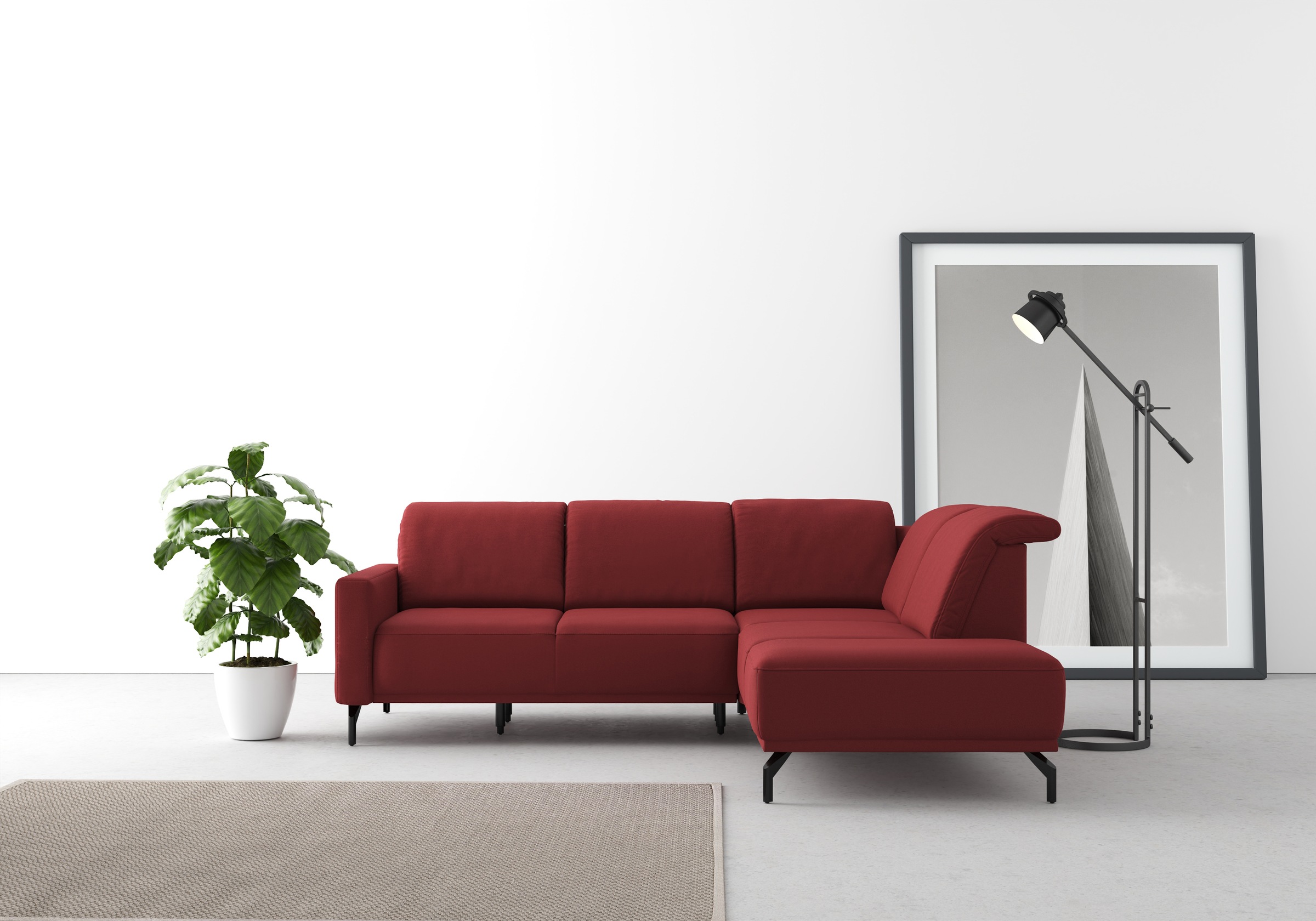 sit&more Ecksofa »Bailando L-Form«, wahlweise mit Kopfteilverstellung und Vorziehsitz, motorisch