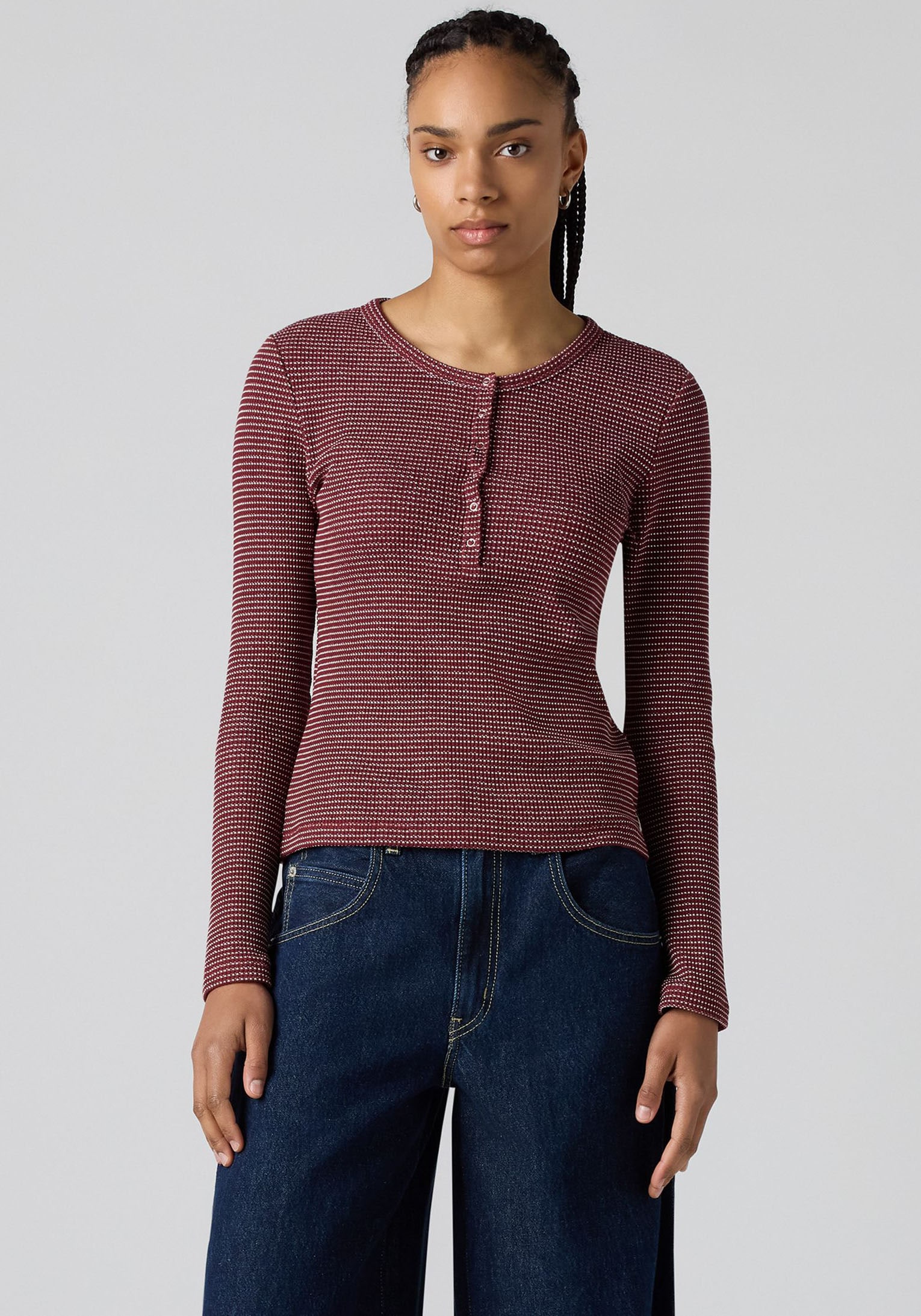 Levis Langarmshirt "DRY GOODS HENLEY", Mit Waffelstruktur- Muster günstig online kaufen