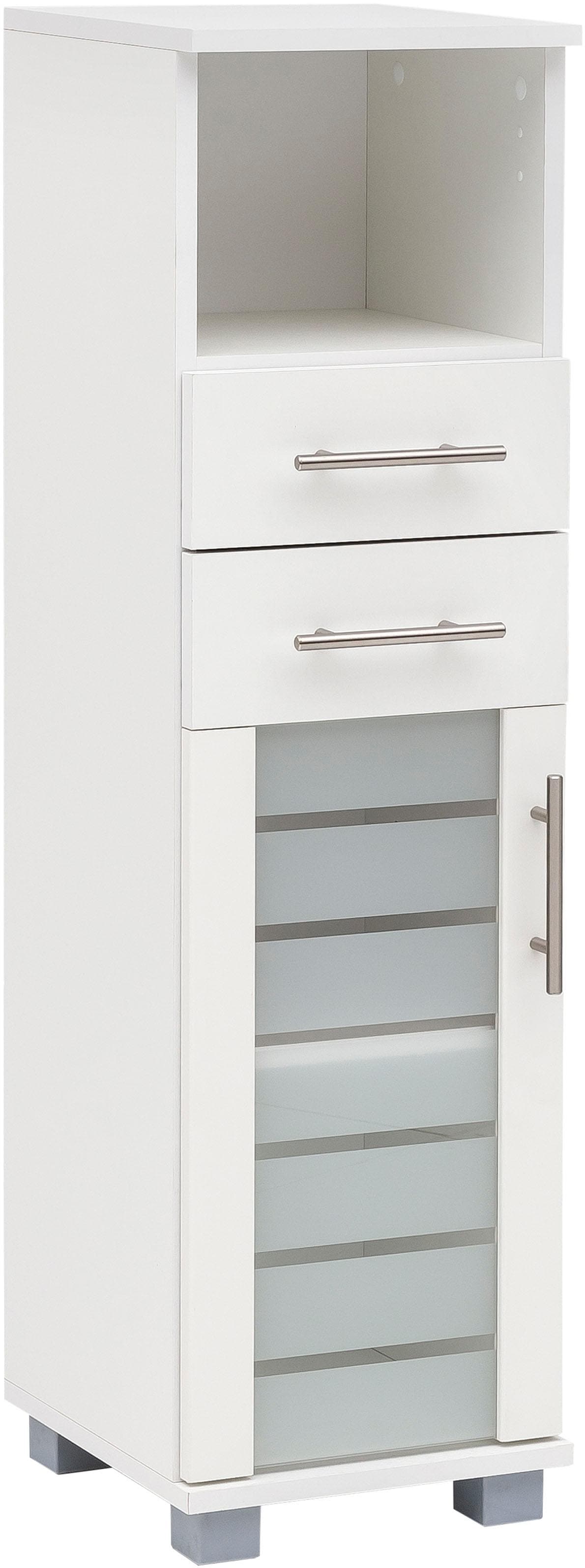 Midischrank »Nikosia«, Breite 30 cm, mit Glastür, 2 Schubladen, MDF-Fronten, Metallgriffe