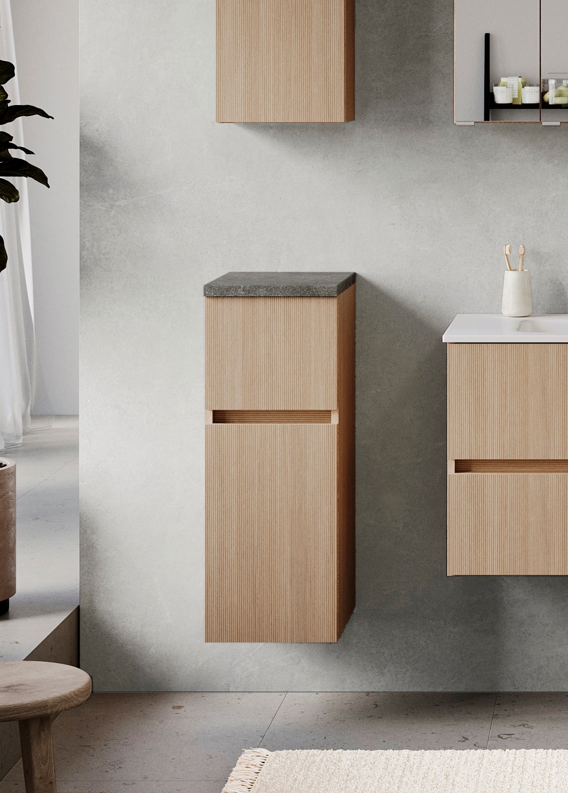 welltime Unterschrank »EIXO, 1 Tür, 1 Einlegeboden, 1 Softclose-Auszug, MDF-Abdeckplatte«