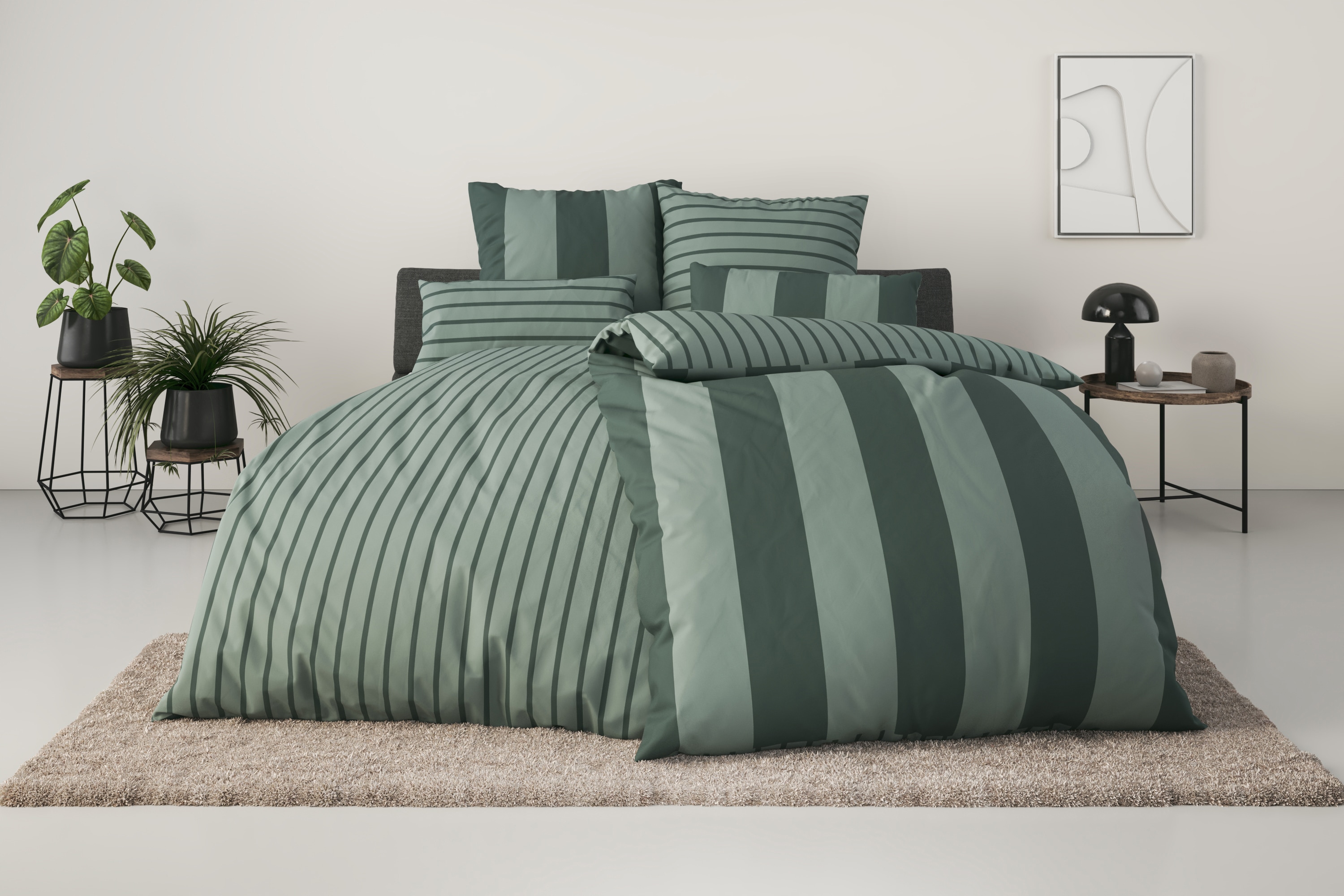 OTTO home Wendebettwäsche "Sari in verschiedenen Qualitäten" 3 ab Gr. 135x200 cm, Wendedesign, moderne Bettwäsche mit Streifen