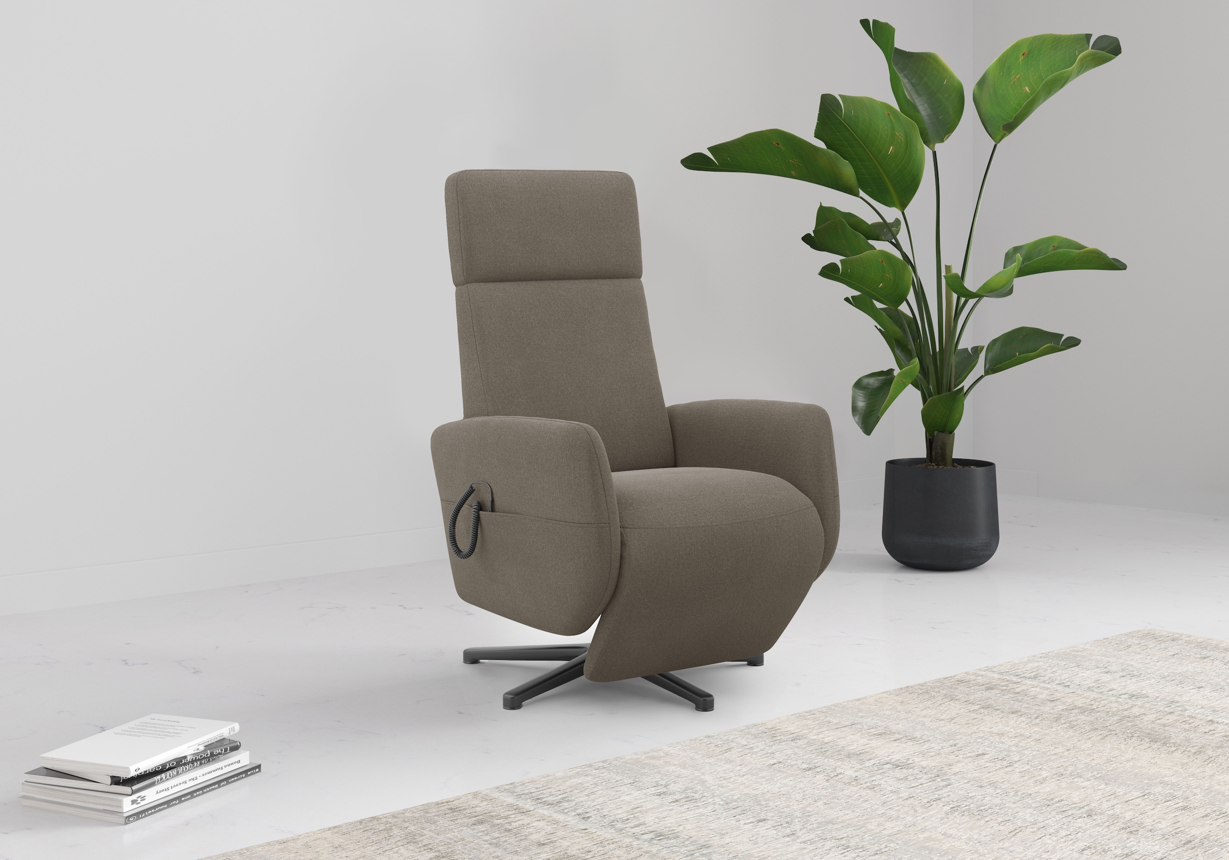 OTTO home TV-Sessel "Rochelle, inkl. Kopfteilverstellung & 360 Drehfunktion" 1 Stk. tlg. wahlweise mit 2 Motoren, Akku & Aufstehhilfe
