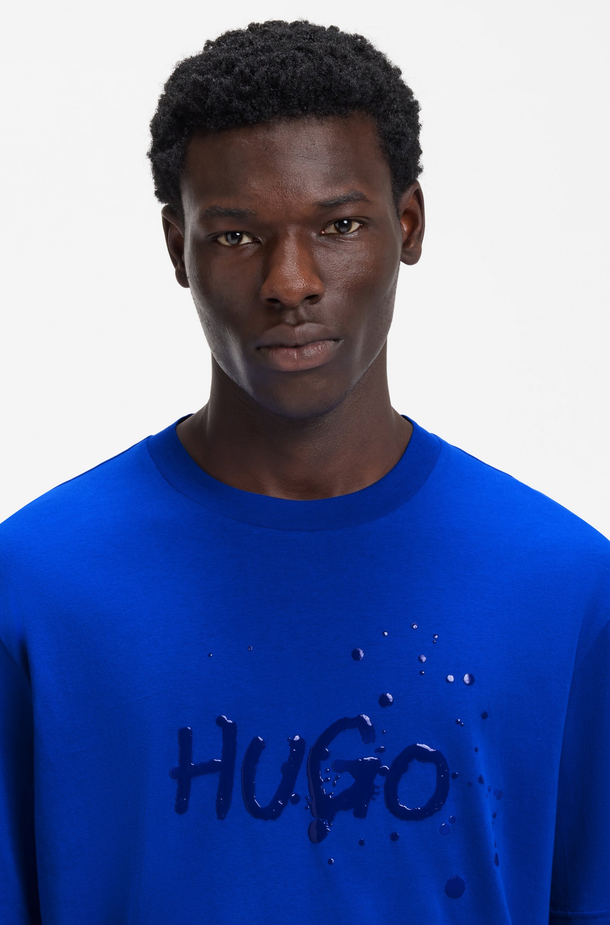 HUGO Blue T-Shirt Regular Fit, Hugo-Print günstig online kaufen